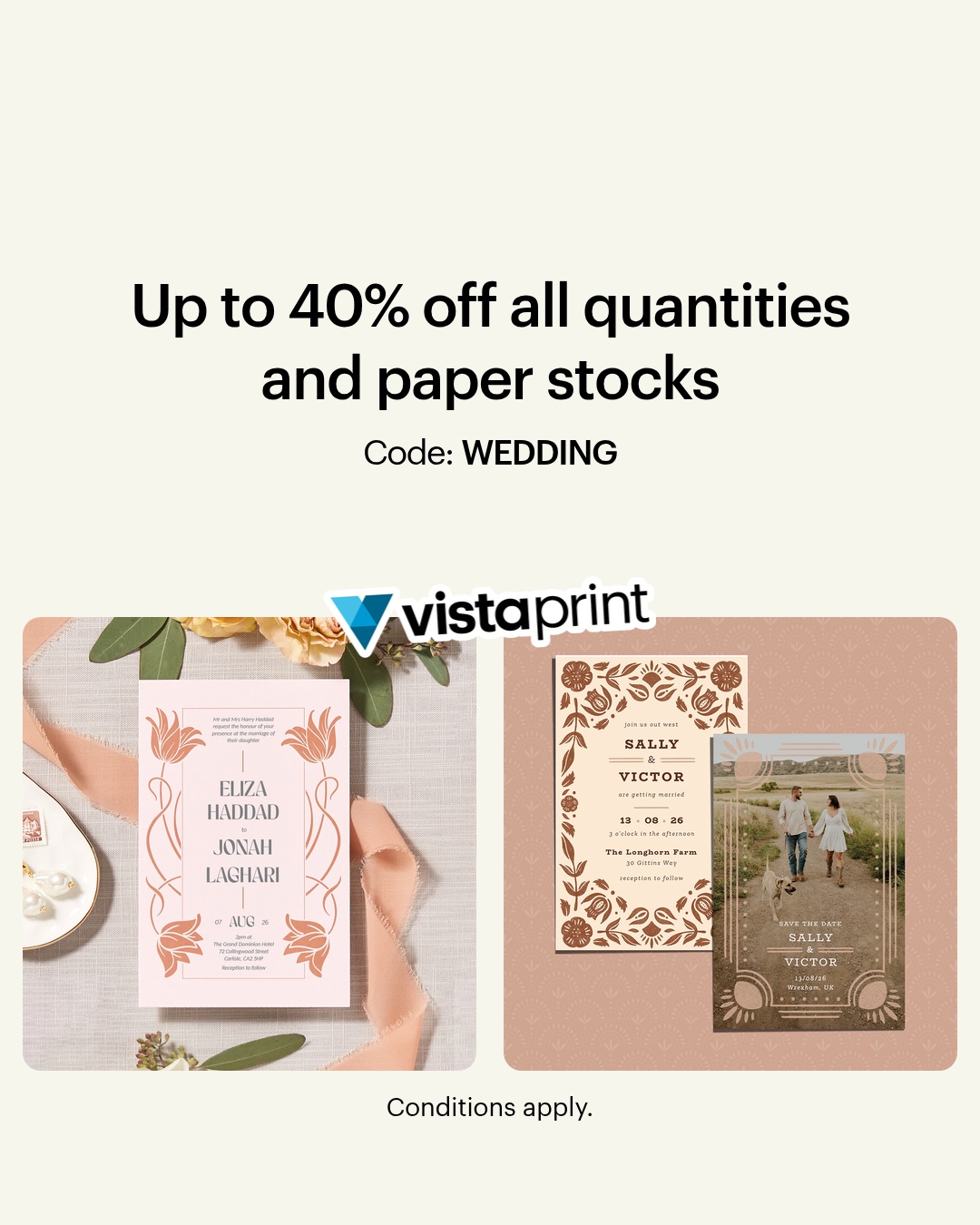 VistaPrint Facebook ad