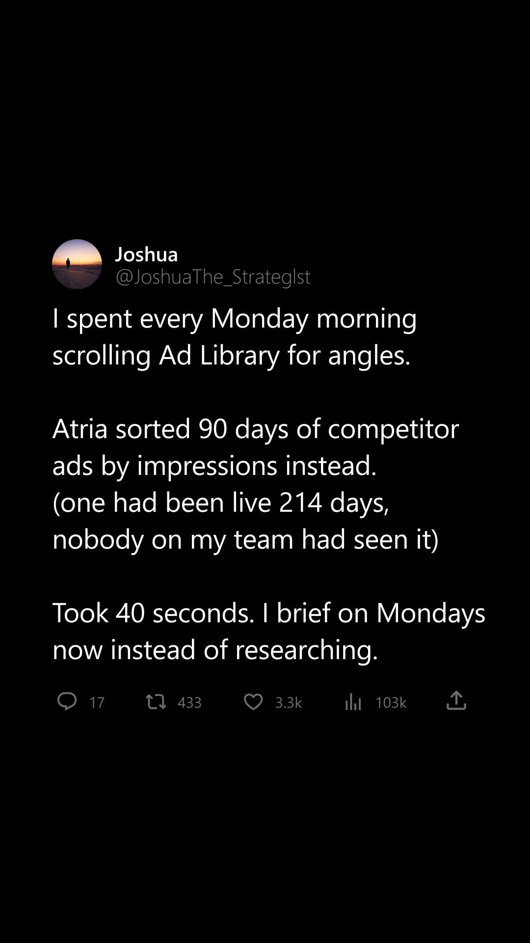 Atria AI Facebook ad