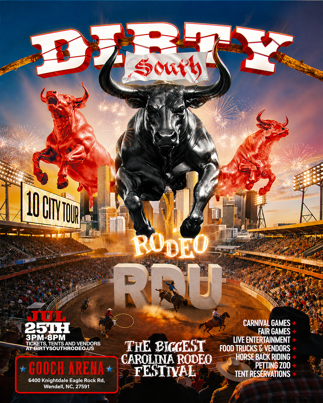 Dirty South Rodeo Festival Tour Facebook ad: 7.25 Dirty South Rodeo Festival RDU 70% Sold Out