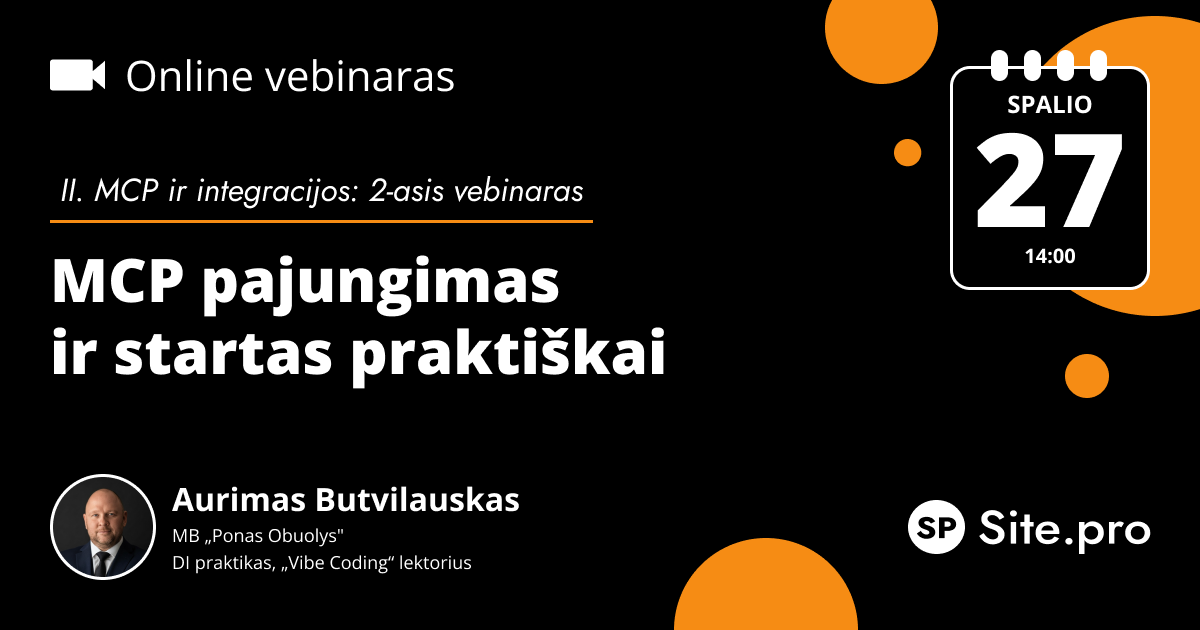 Site.pro - Apskaitos programa ir ERP Facebook ad: Online seminaras MCP pajungimas ir startas praktiškai