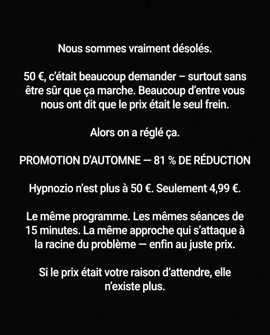 Hypnozio: power of hypnotherapy Facebook ad: Arrêter de fumer d'une manière qui semble vraiment facile
