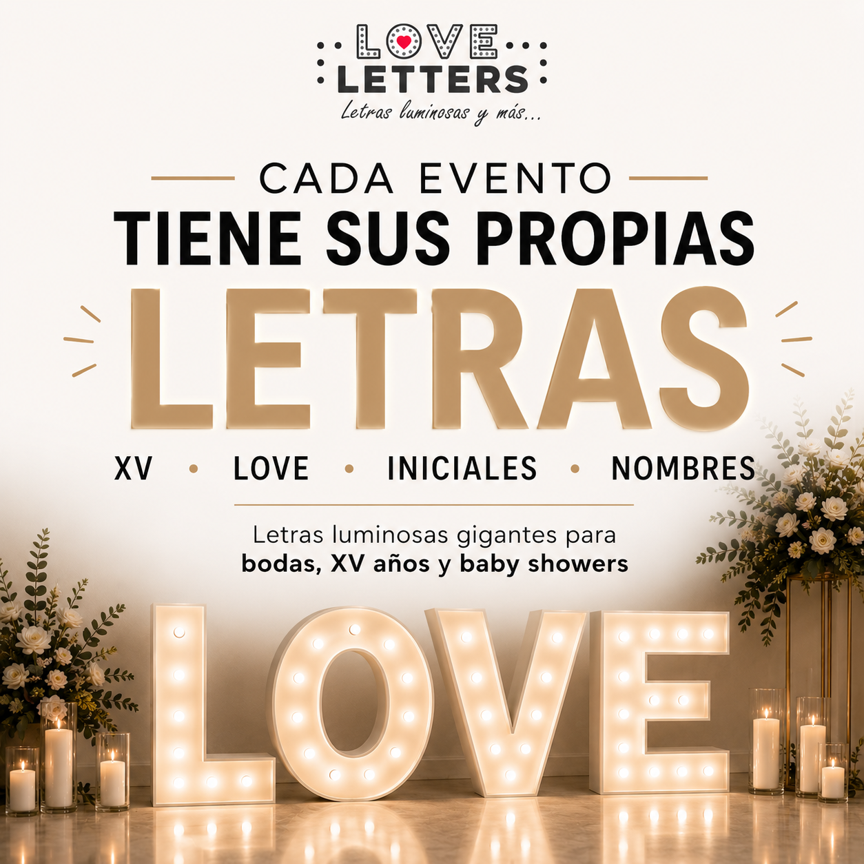 Love Letters - Letras Luminosas Facebook ad: Chatea con nosotros