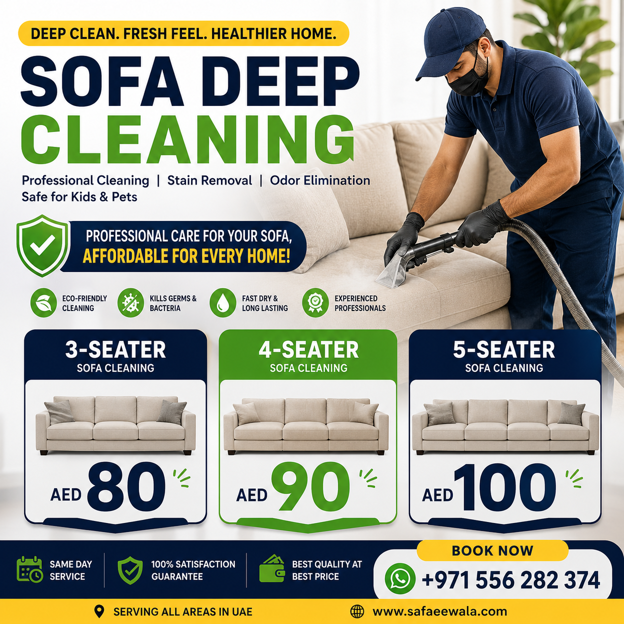 Safaeewala Cleaning & Technical Services LLC Facebook ad: What's Really Living in Your Sofa?