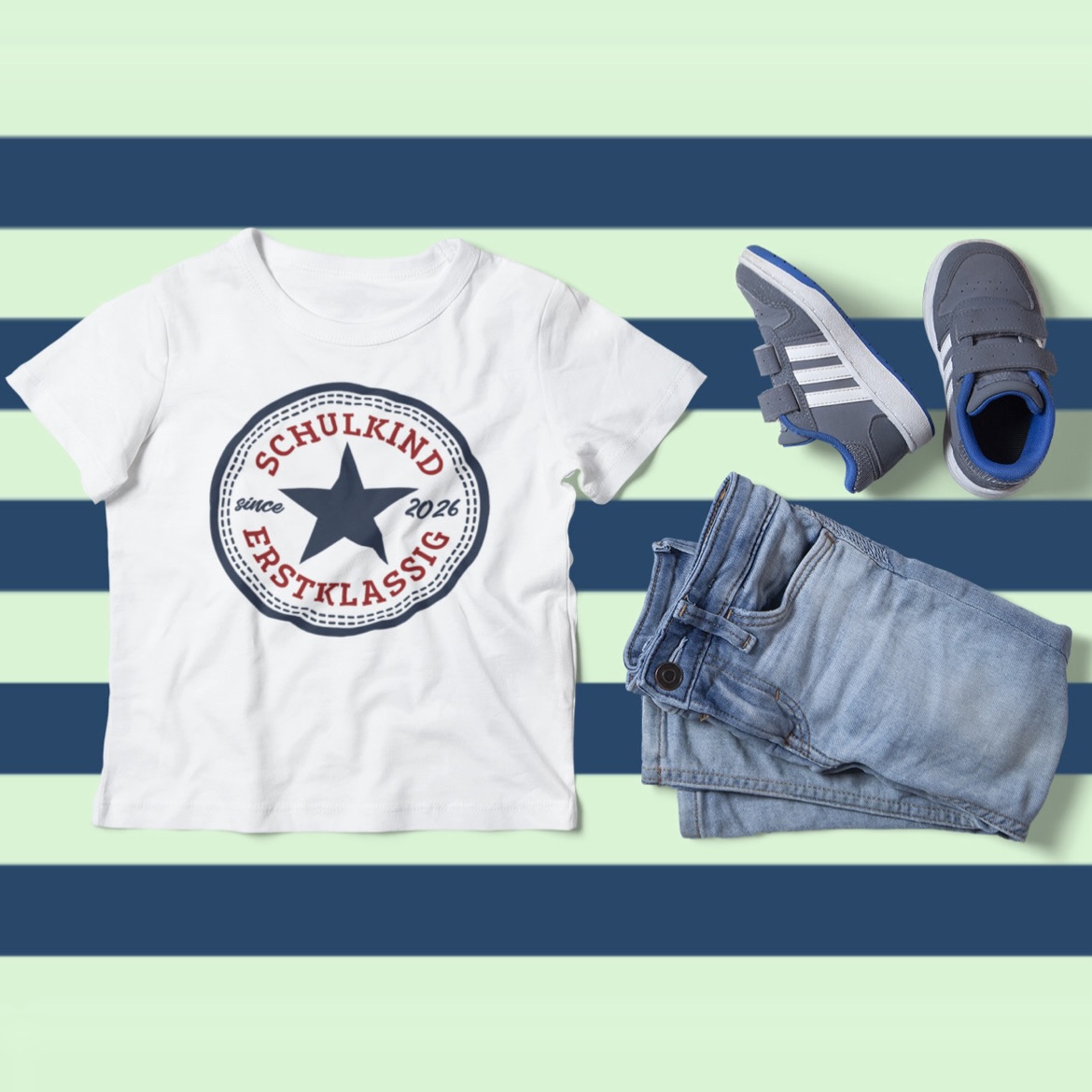Shirtinator Deutschland Facebook ad: Schulkind Erstklassig 2026 · Kinder Bio T-Shirt Stanley…