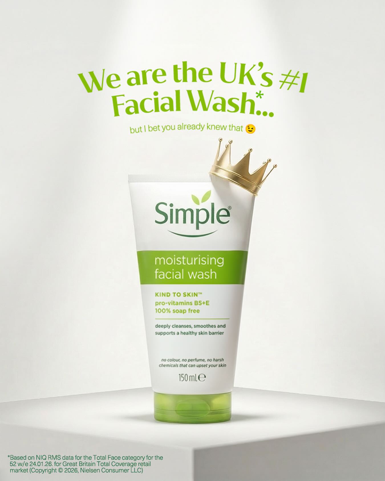 Simple Skincare Facebook ad: Simple Kind to Skin Moisturising Facial Wash 150 ml