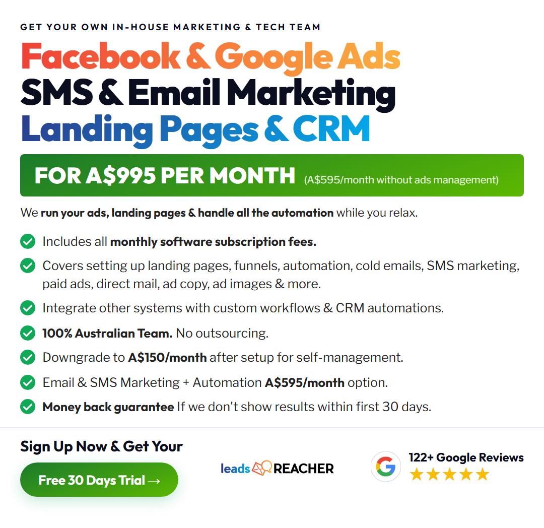 Leads Reacher Facebook ad from May 9, 2026