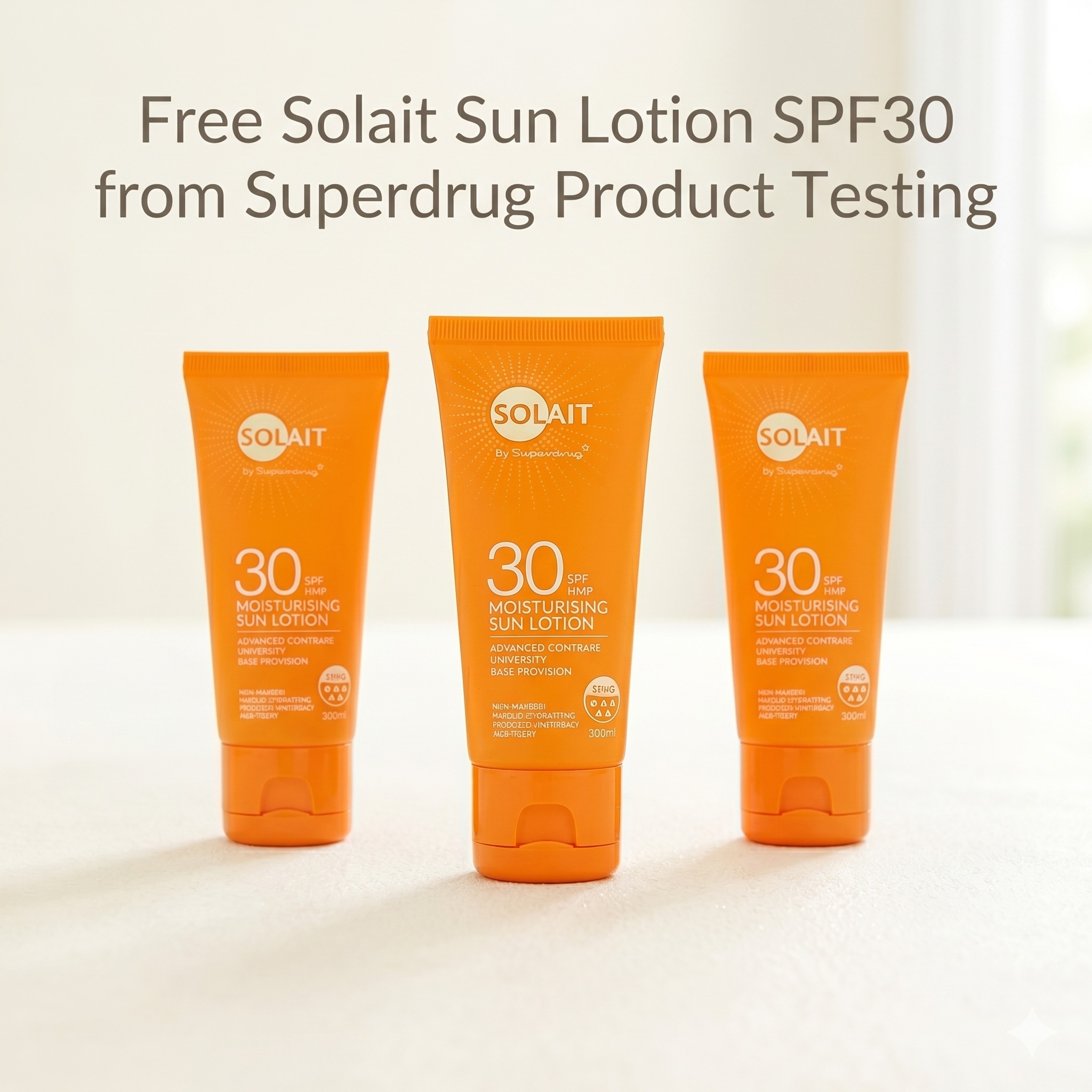 Beauty Samples, Tips & Tricks Facebook ad: Free Solait Sun Lotion SPF30 from Superdrug Product…