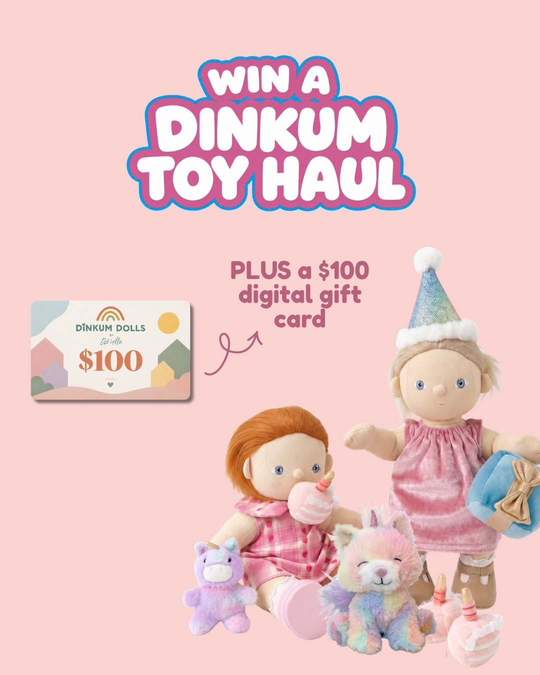 Olli Ella Facebook ad: Win a Dinkum Toy Haul