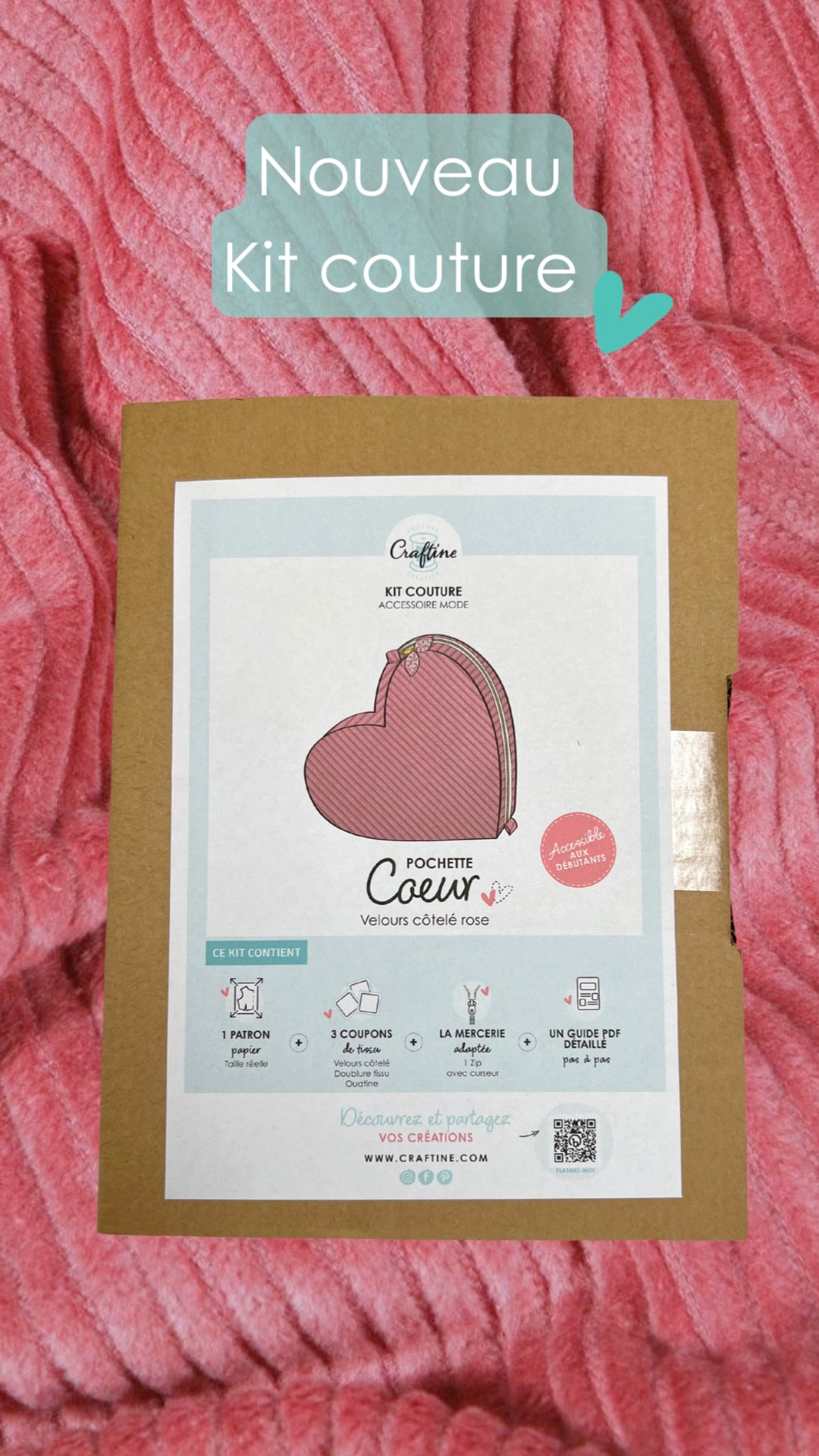 Craftine Facebook ad: Kit Couture Craftine Pochette Cœur