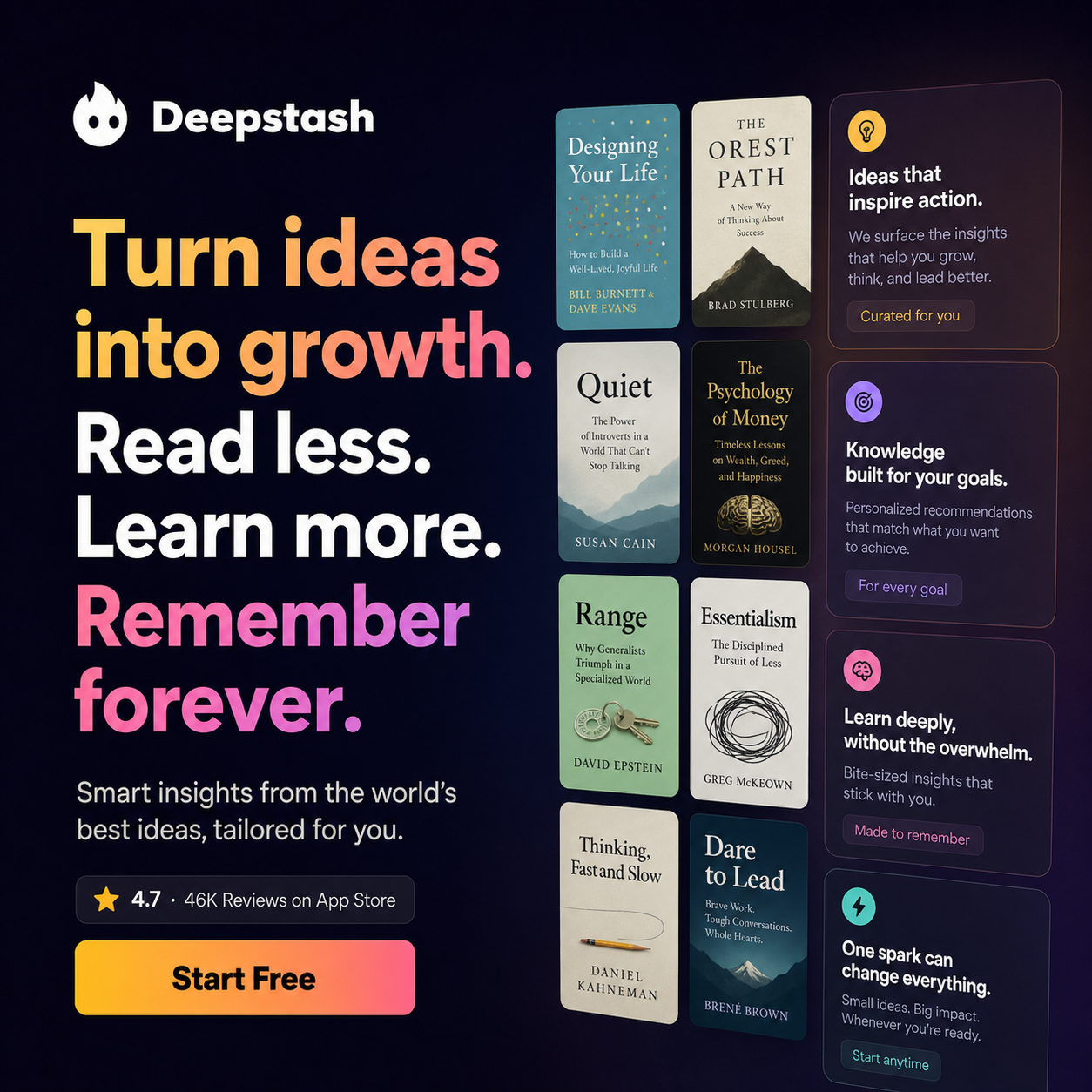 Deepstash Facebook ad