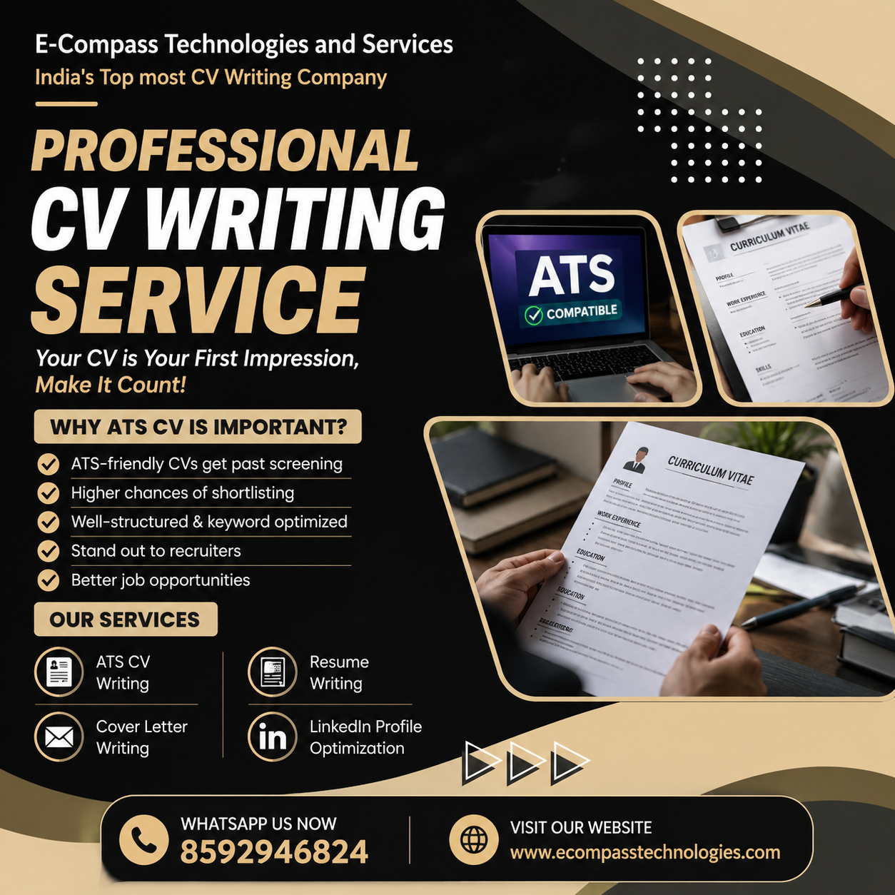 E-Compass Technologies & Services Facebook ad: Get a Professional CV Today