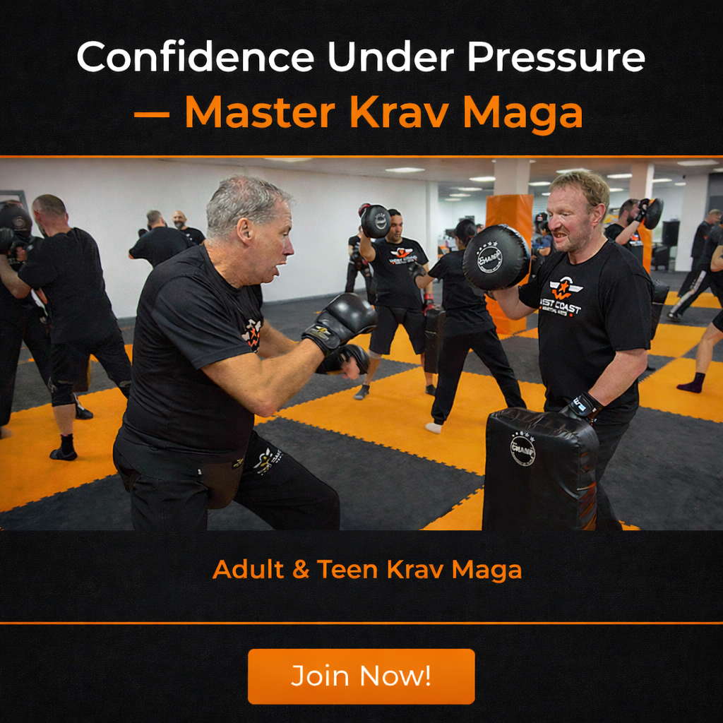 West Coast Martial Arts Preston Facebook ad: Confidence Under Pressure