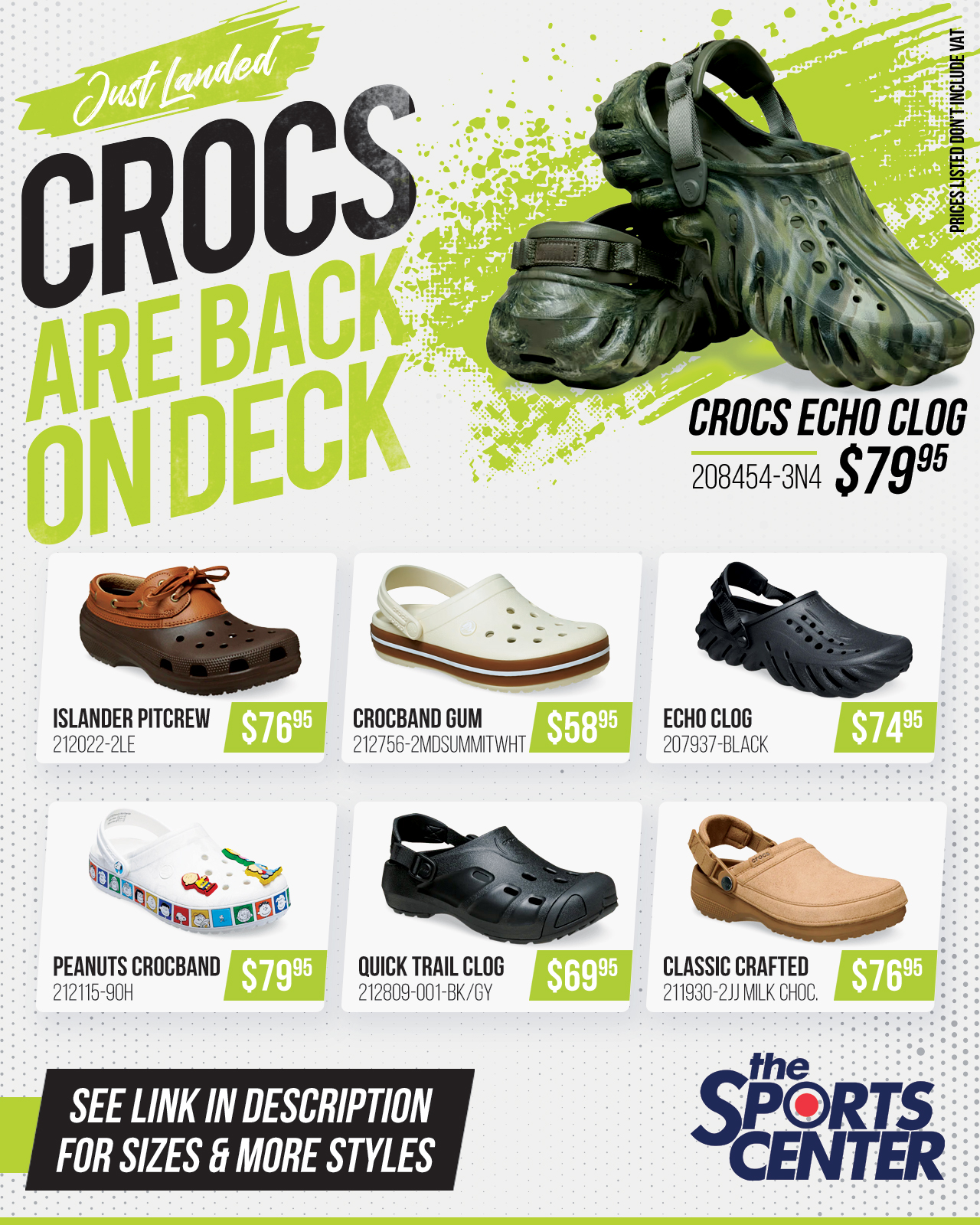 The Sports Center Facebook ad: Crocs for Adults