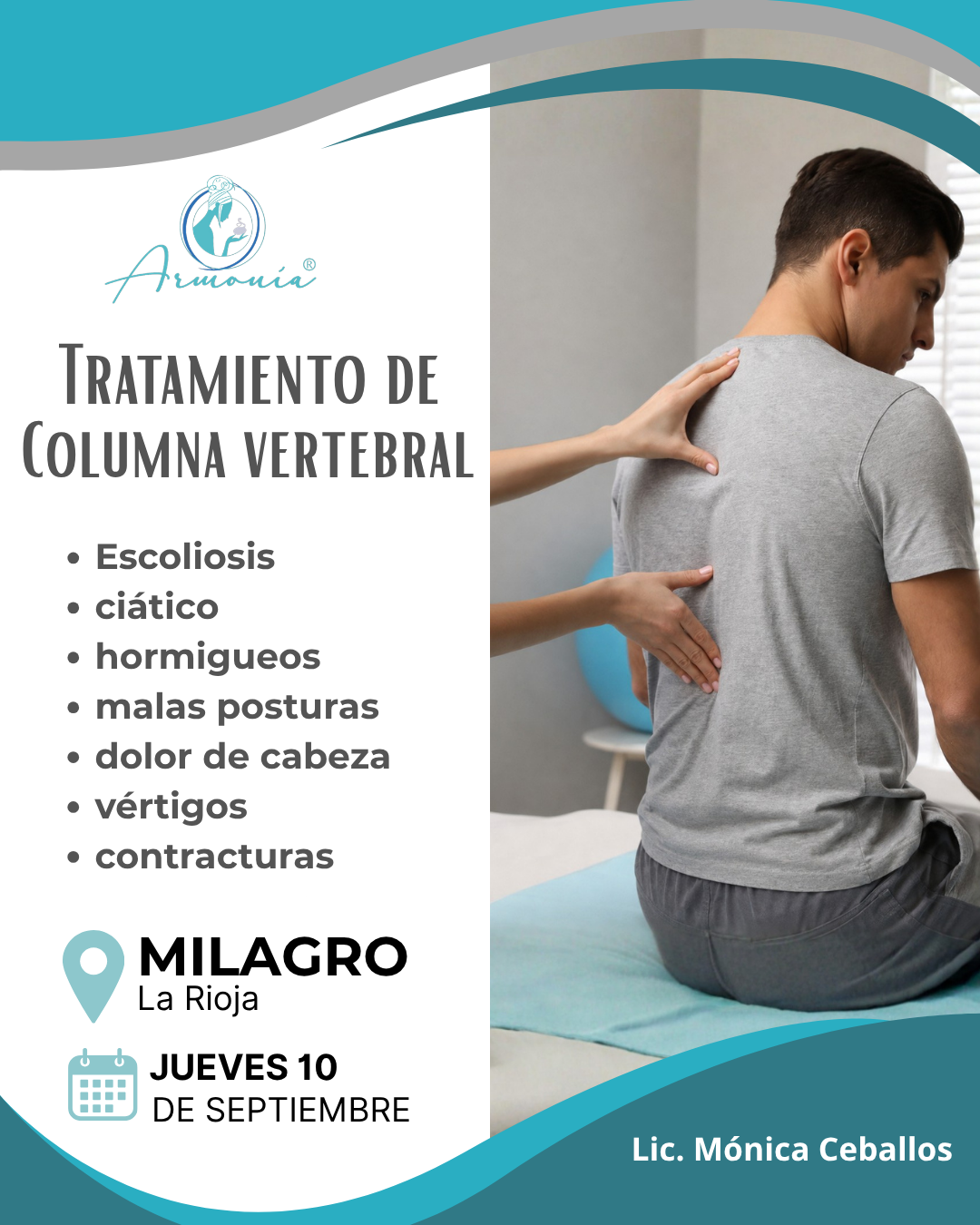 Armonia Estetica y Quiropraxia Facebook ad: Reservá tu turno en Milagro de La Rioja