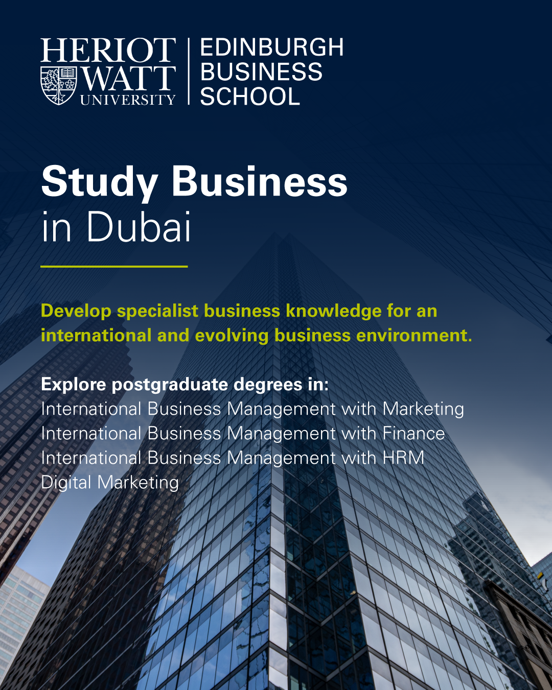 Edinburgh Business School Dubai Facebook ad