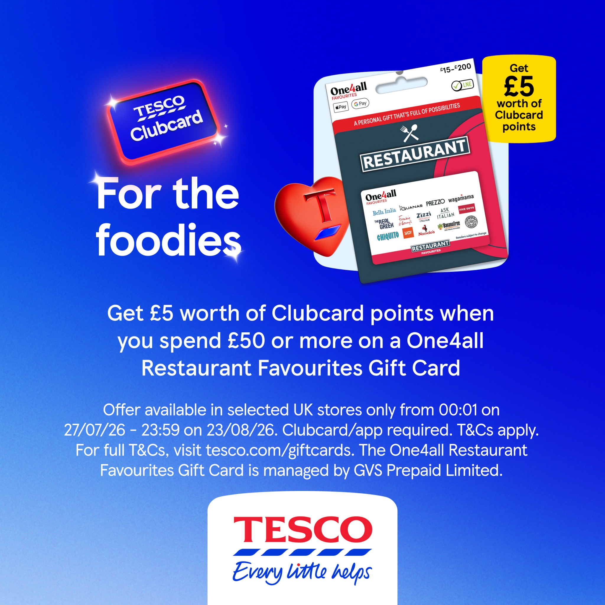 Tesco Gift Cards Facebook ad