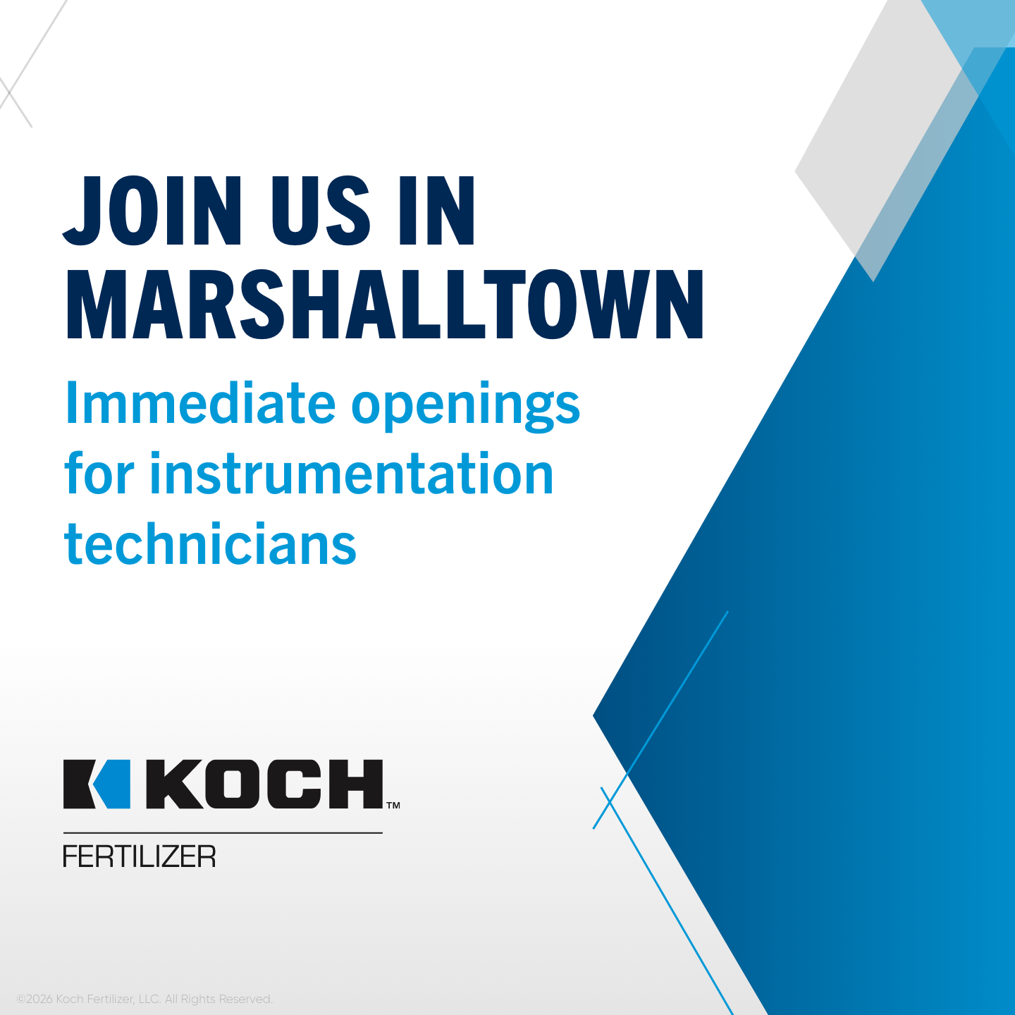 Koch Fertilizer Facebook ad: Flexible Day-Shift Schedule