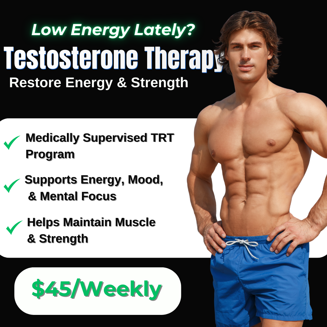 Evolve Medical Facebook ad: Explore Testosterone Therapy for Energy & Strength
