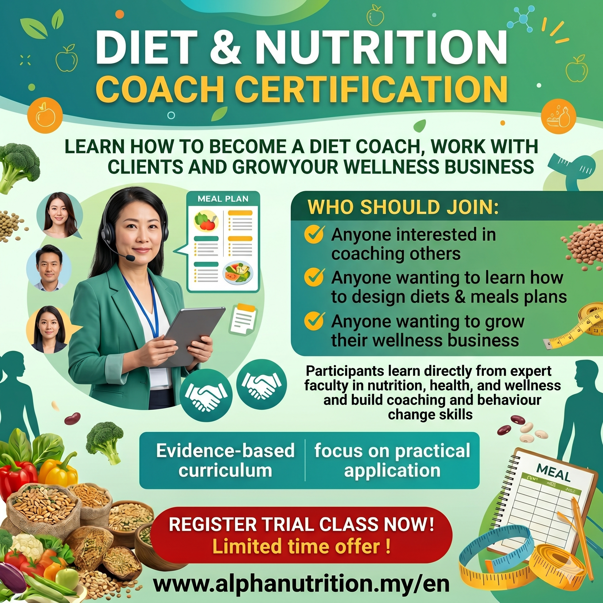 Alpha Nutrition Academy Facebook ad: Make Healthy Eating Easy for Everyone