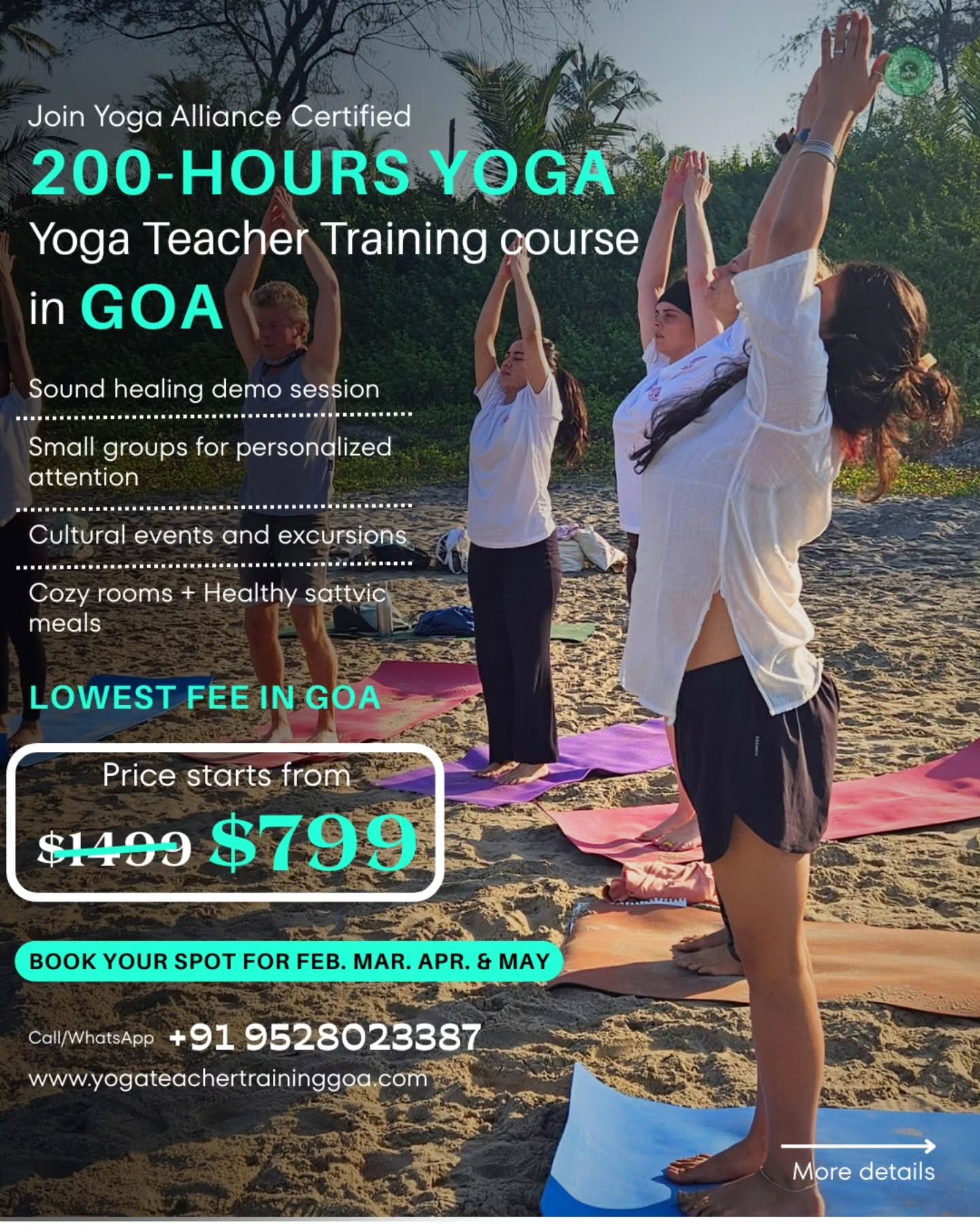 aymyogaschool Facebook ad: Join a certified Yoga Teacher Training and start…