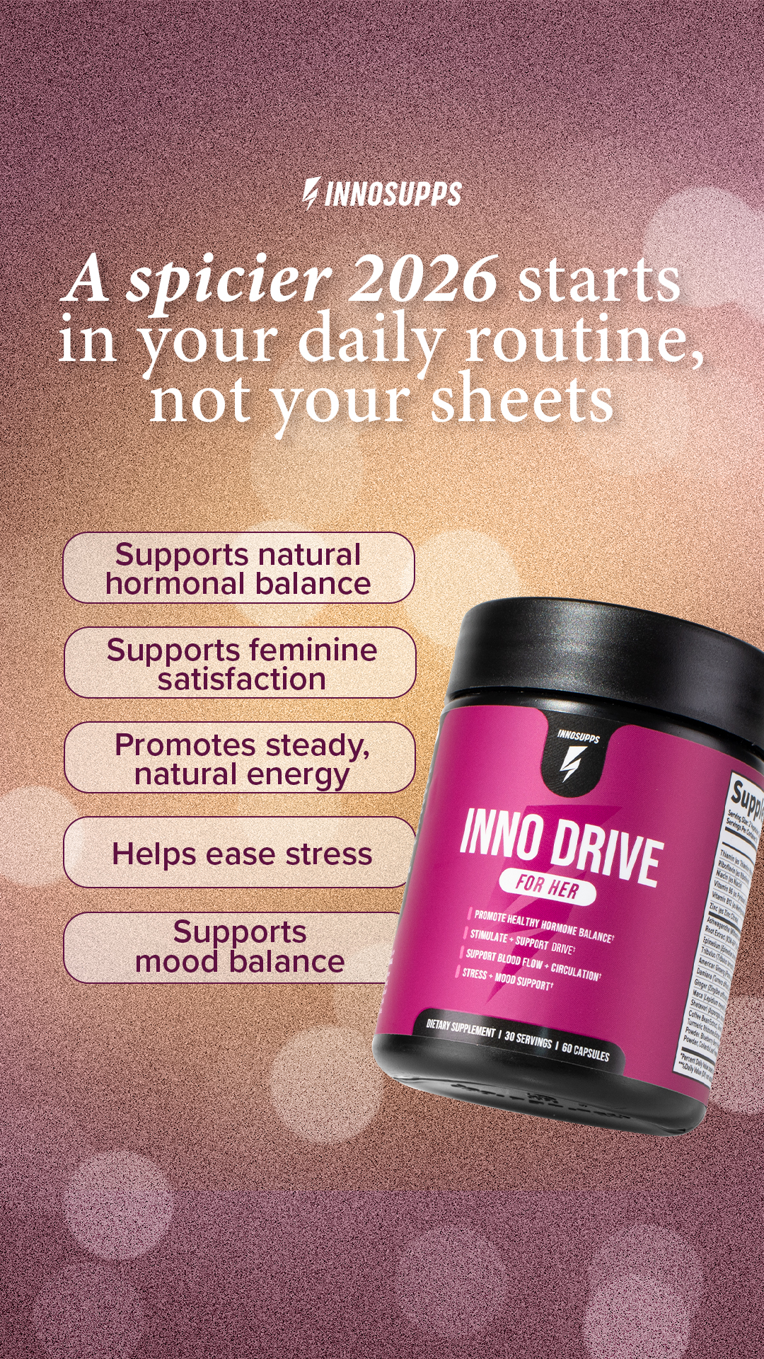 Inno Drive: For Her by Inno Supps Facebook ad from Jan 21, 2026