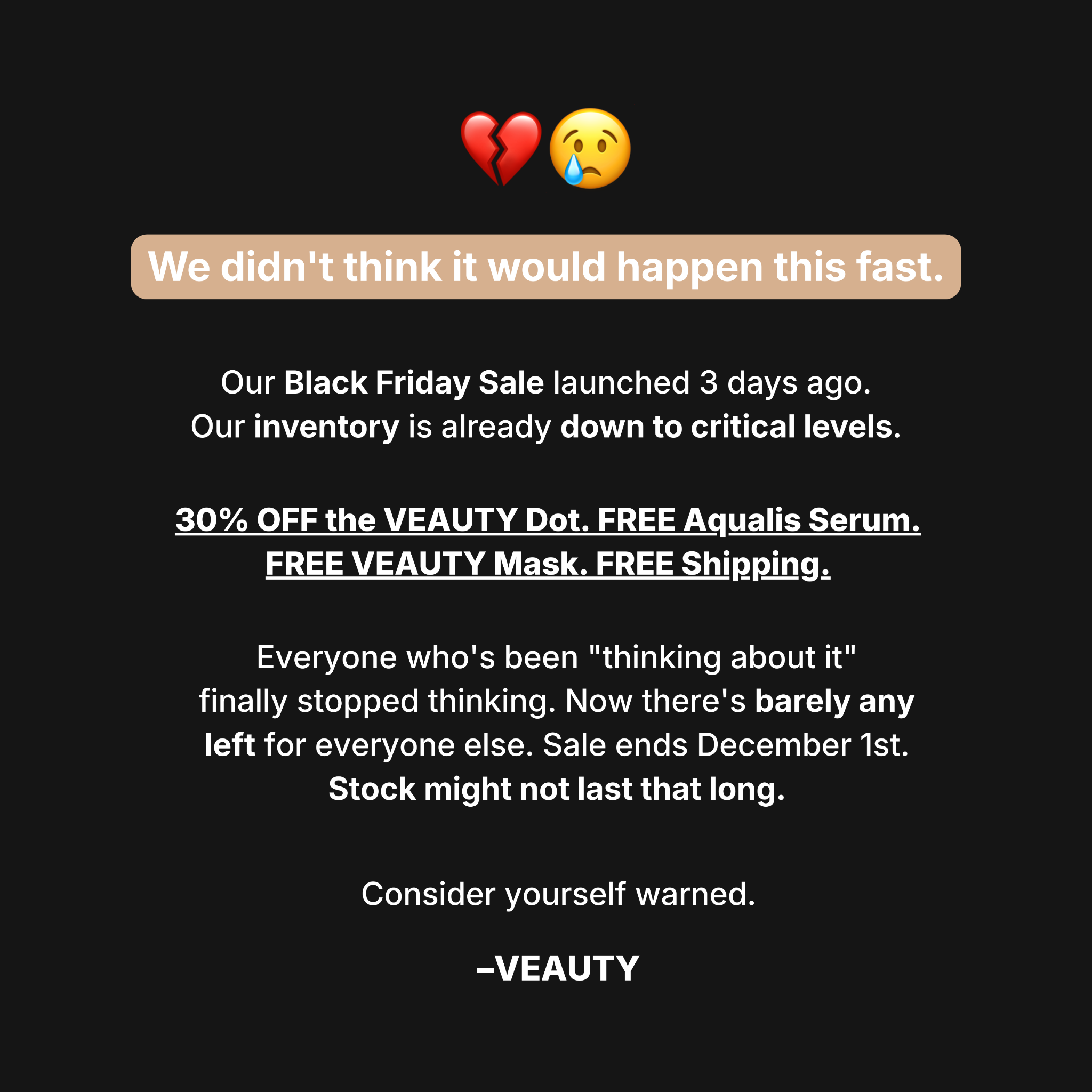 Veauty Facebook ad
