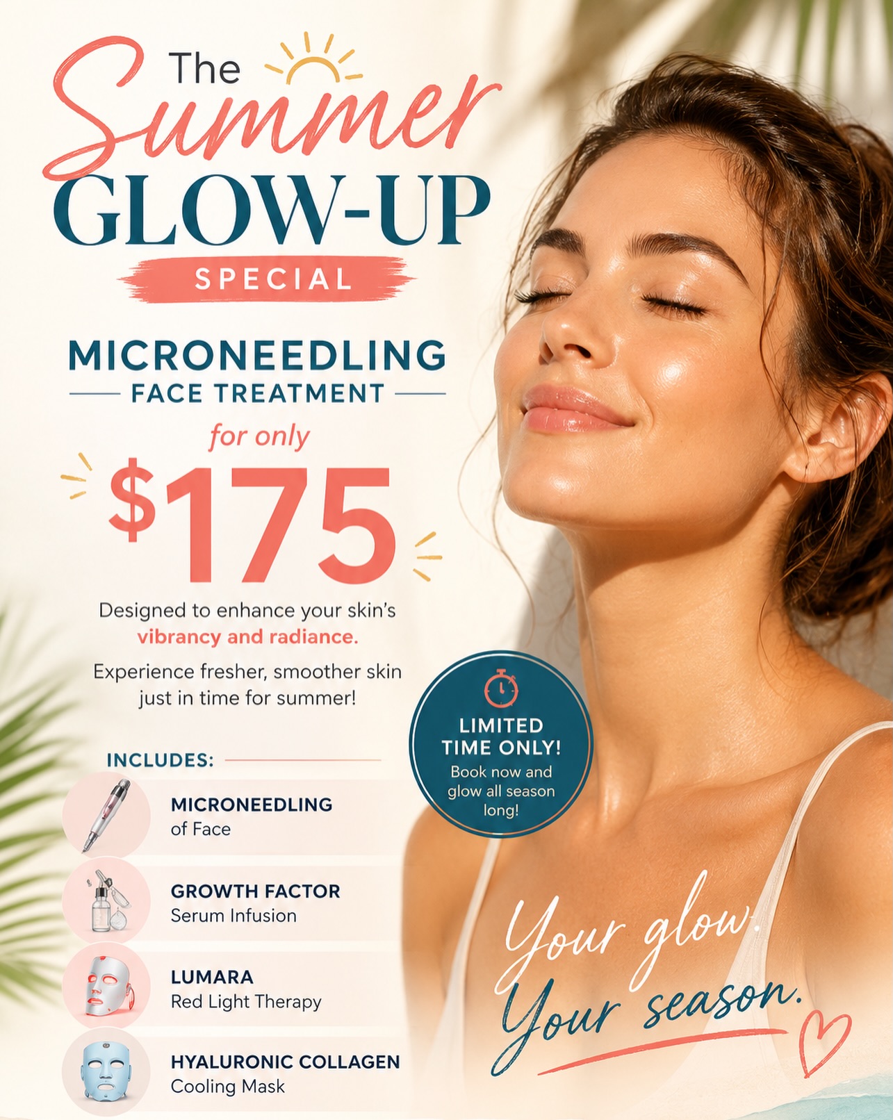 Valerie Murphy Aesthetics Facebook ad: SUMMER GLOW-UP SPECIAL