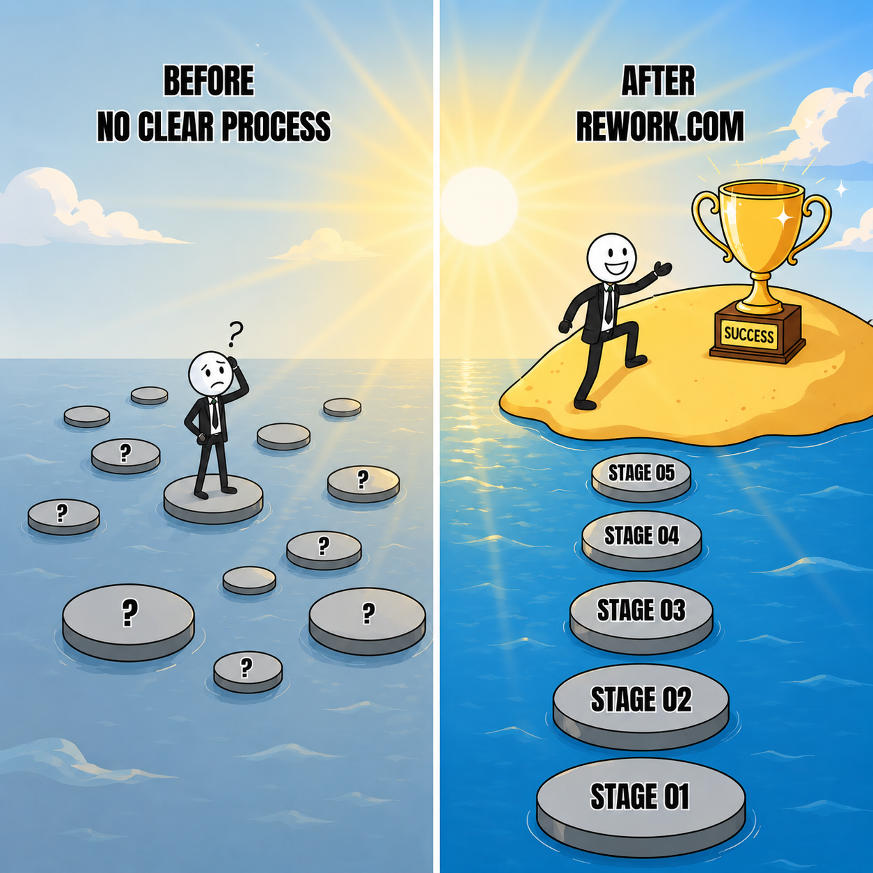 Rework.com Facebook ad: Success shouldn't be a lucky guess.