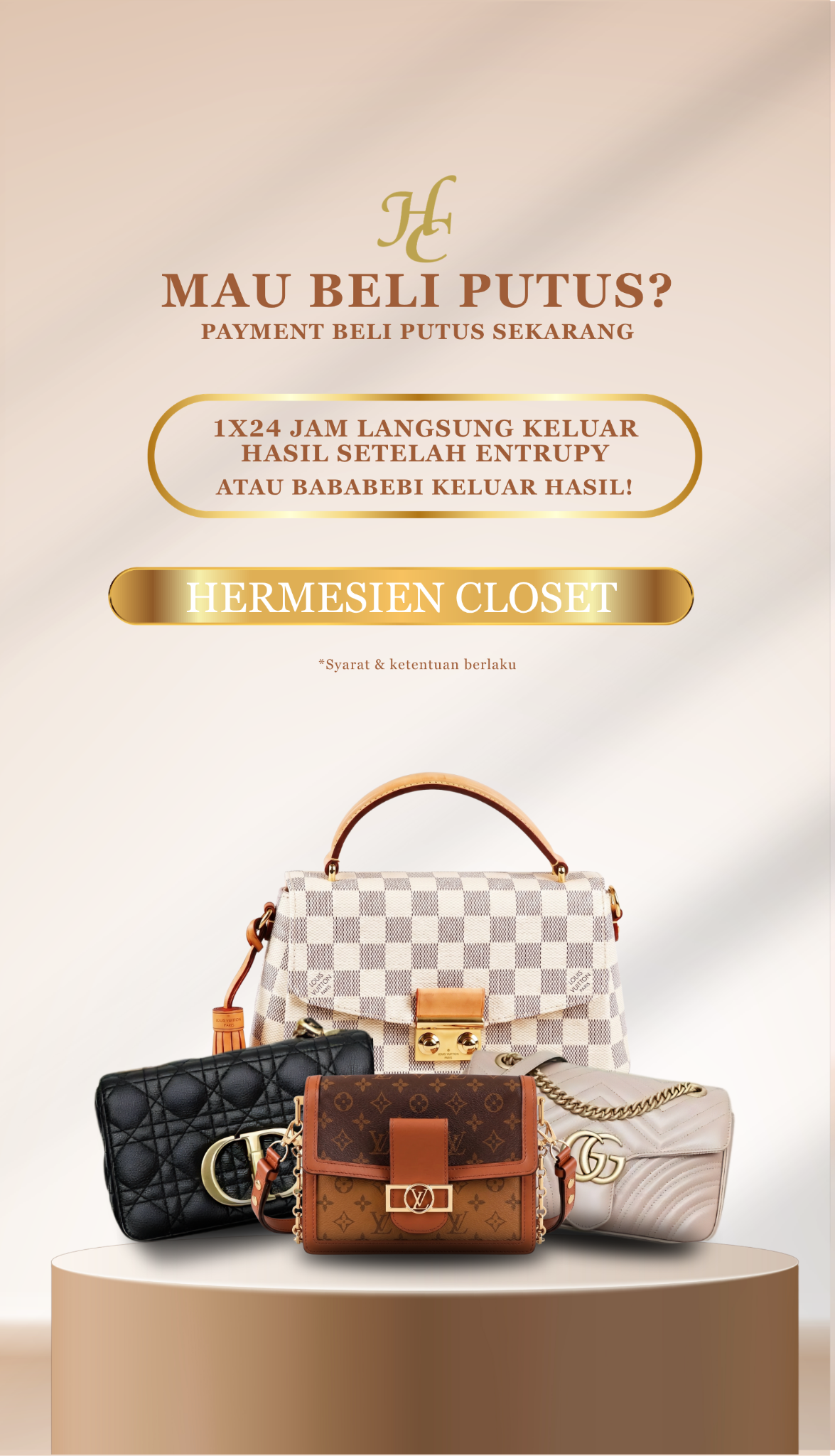Hermesien Closet Facebook ad: KLIK DISINI!