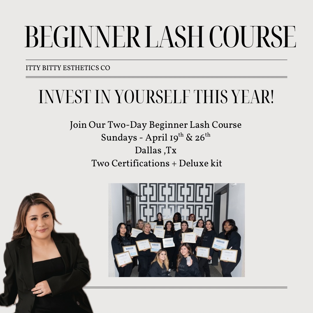 ittybittyesthetics.co Facebook ad: NEXT COURSE APRIL
