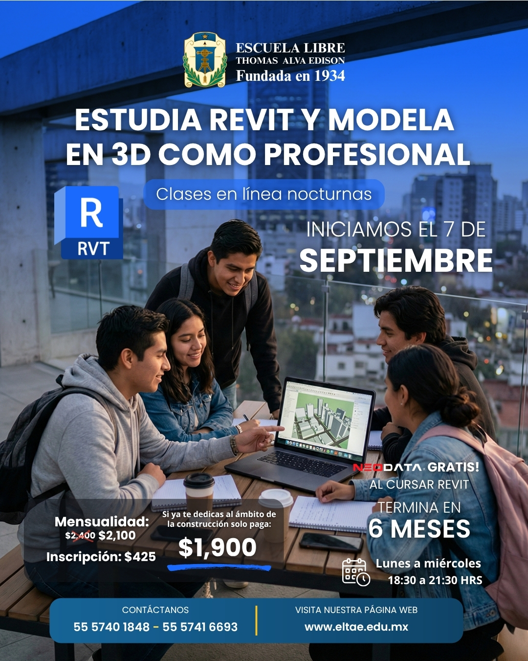Escuela Libre Thomas Alva Edison Facebook ad: Especialista BIM: Alta Demanda