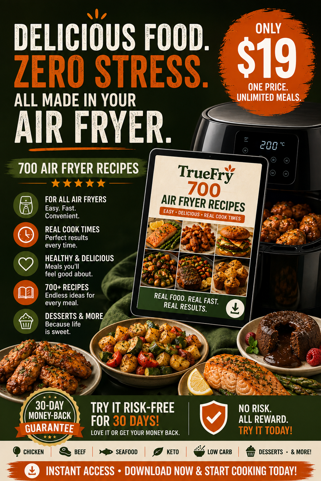 Emma Brooks Facebook ad: The Only Cookbook With 3 Cook Times Per Recipe