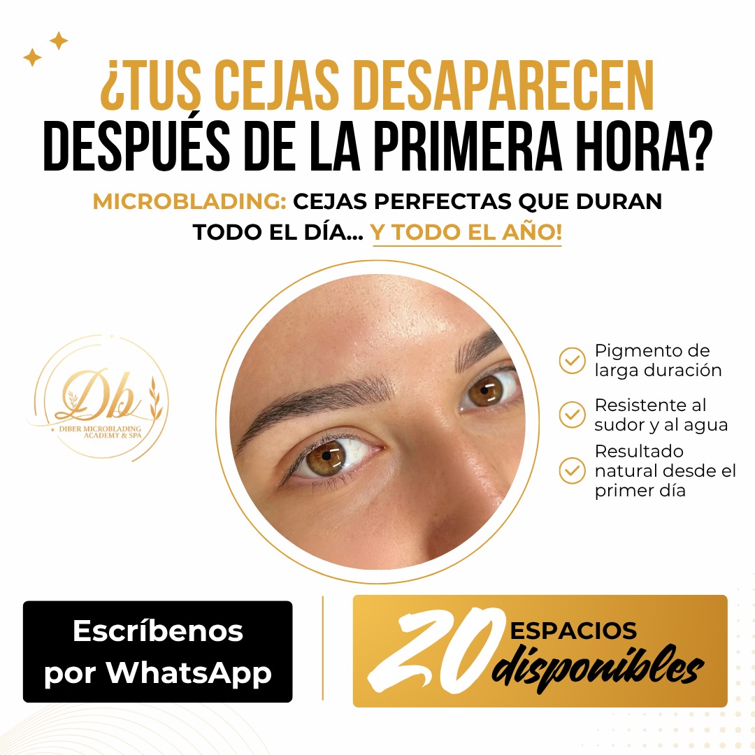 Diber Microblading Academy & Spa Facebook ad: Cejas que duran todo el día. Y todo el año.