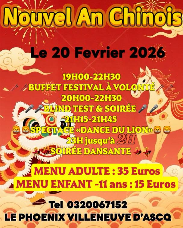 Le phoenix Villeneuve d’ascq Facebook ad: CÉLÉBRATION DU NOUVEL AN CHINOIS 2026