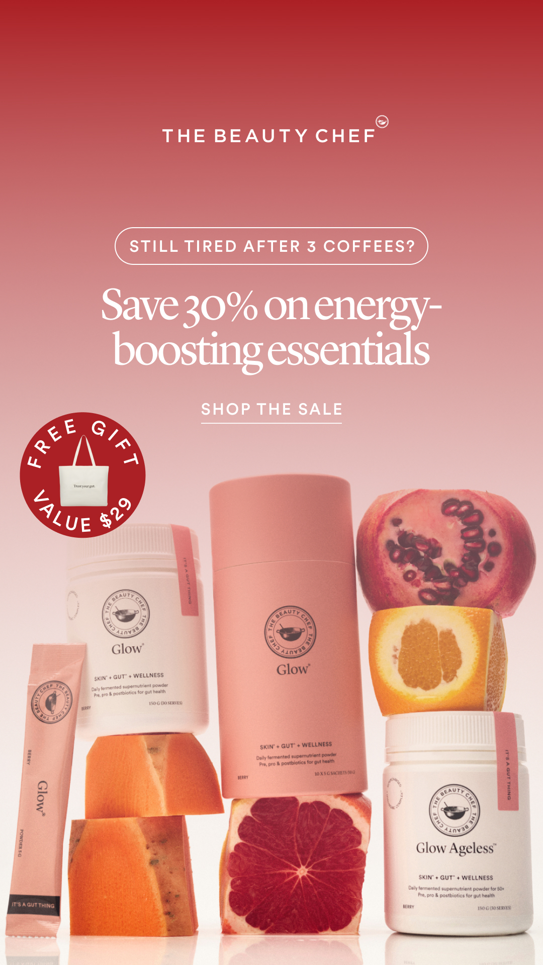 The Beauty Chef Facebook ad: Save 30% on energy-boosting essentials