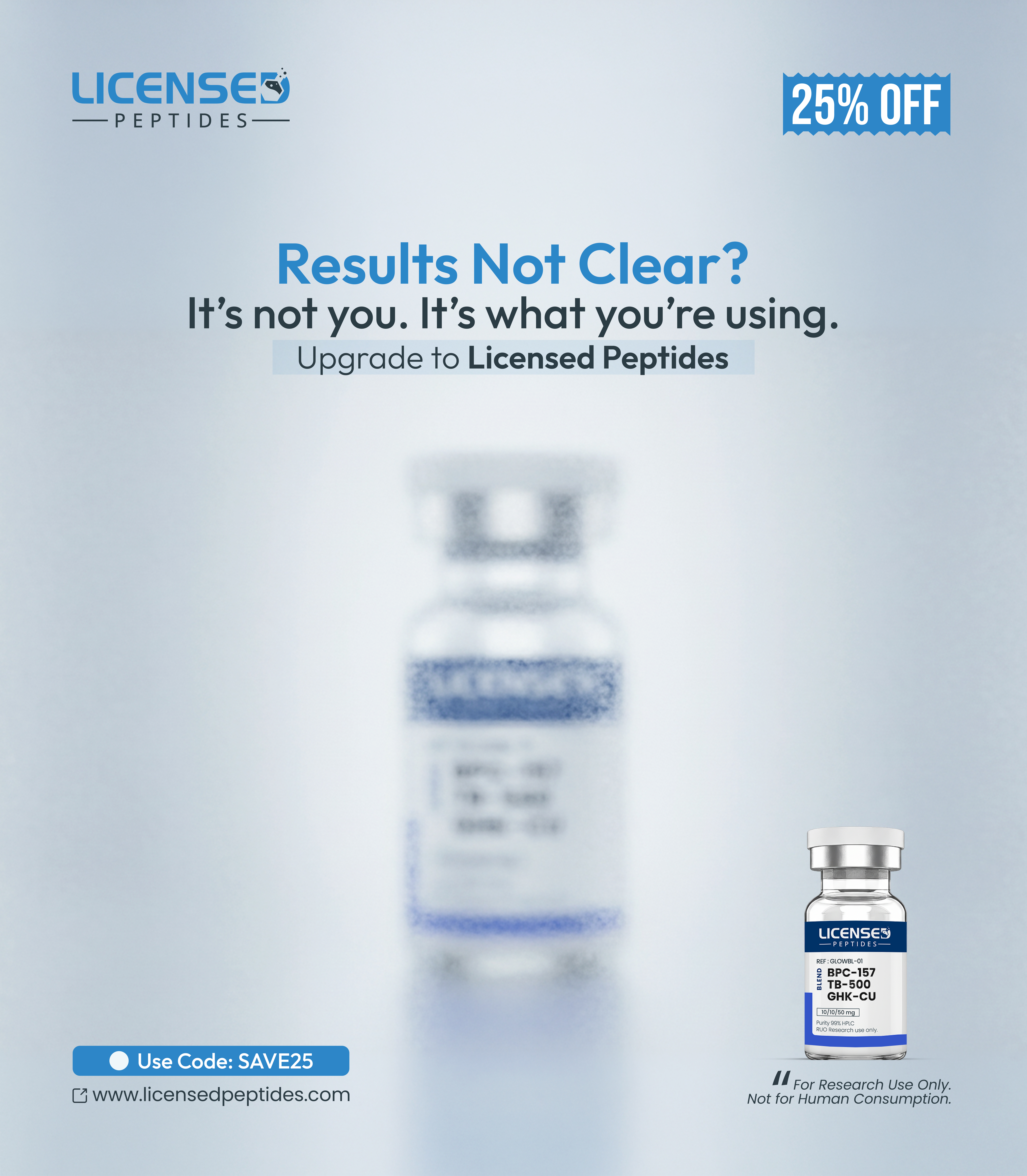 LicensedPeptides Facebook ad