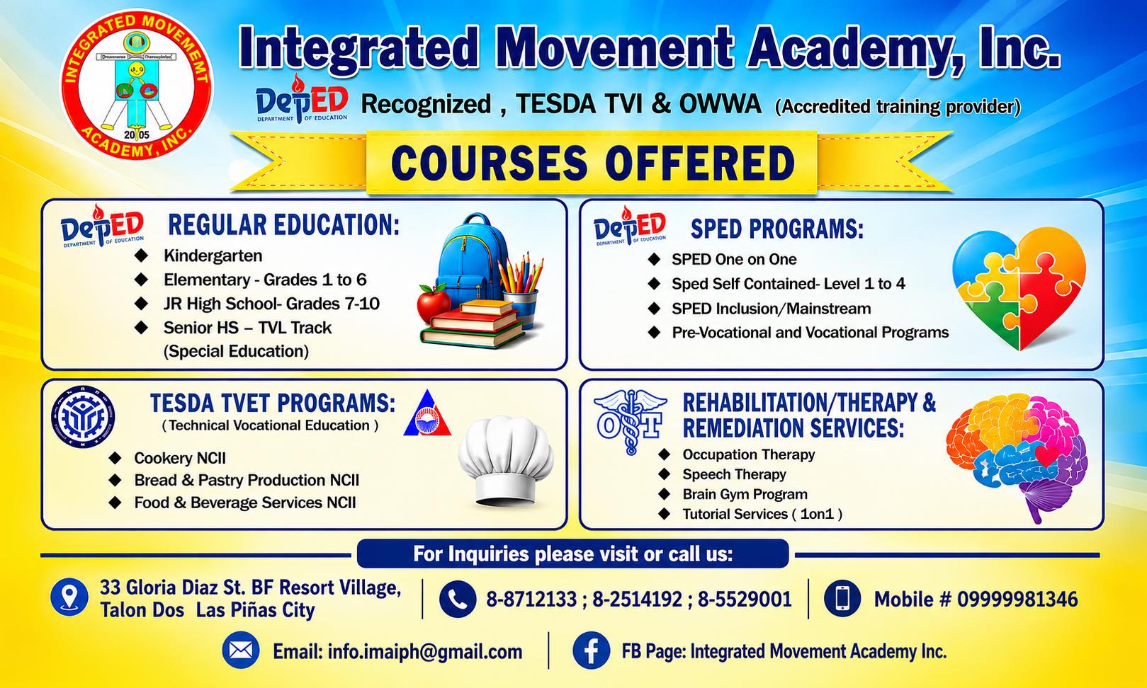 Integrated Movement Academy Inc. Facebook ad: Brain Friendly School