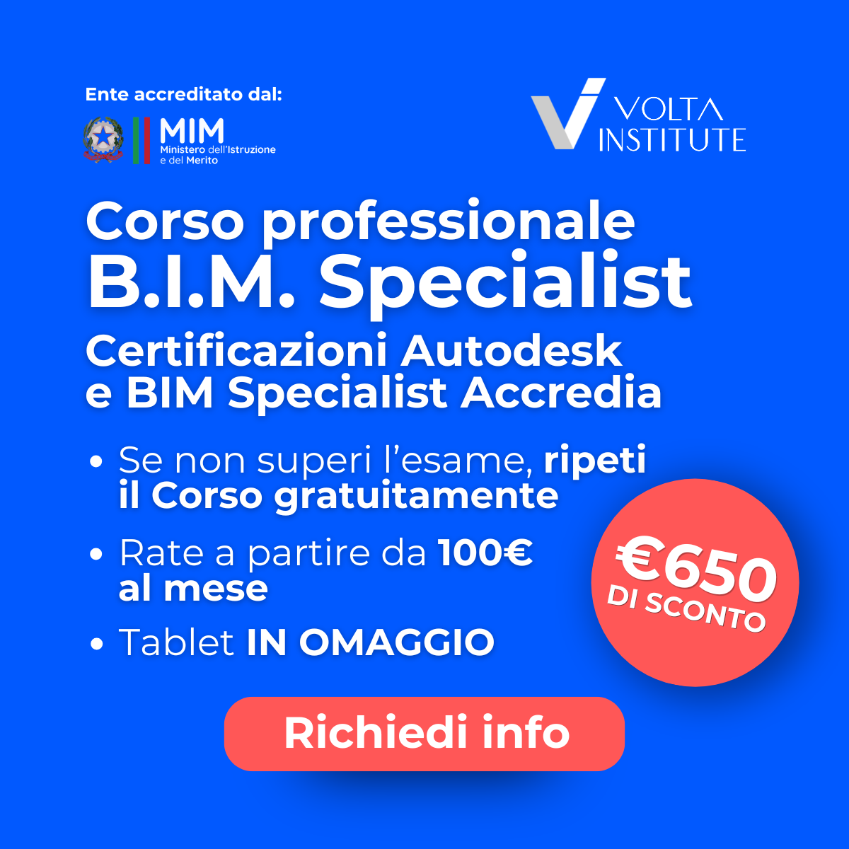 Volta Institute - Formazione Professionale Facebook ad: Scopri il Corso per BIM Specialist