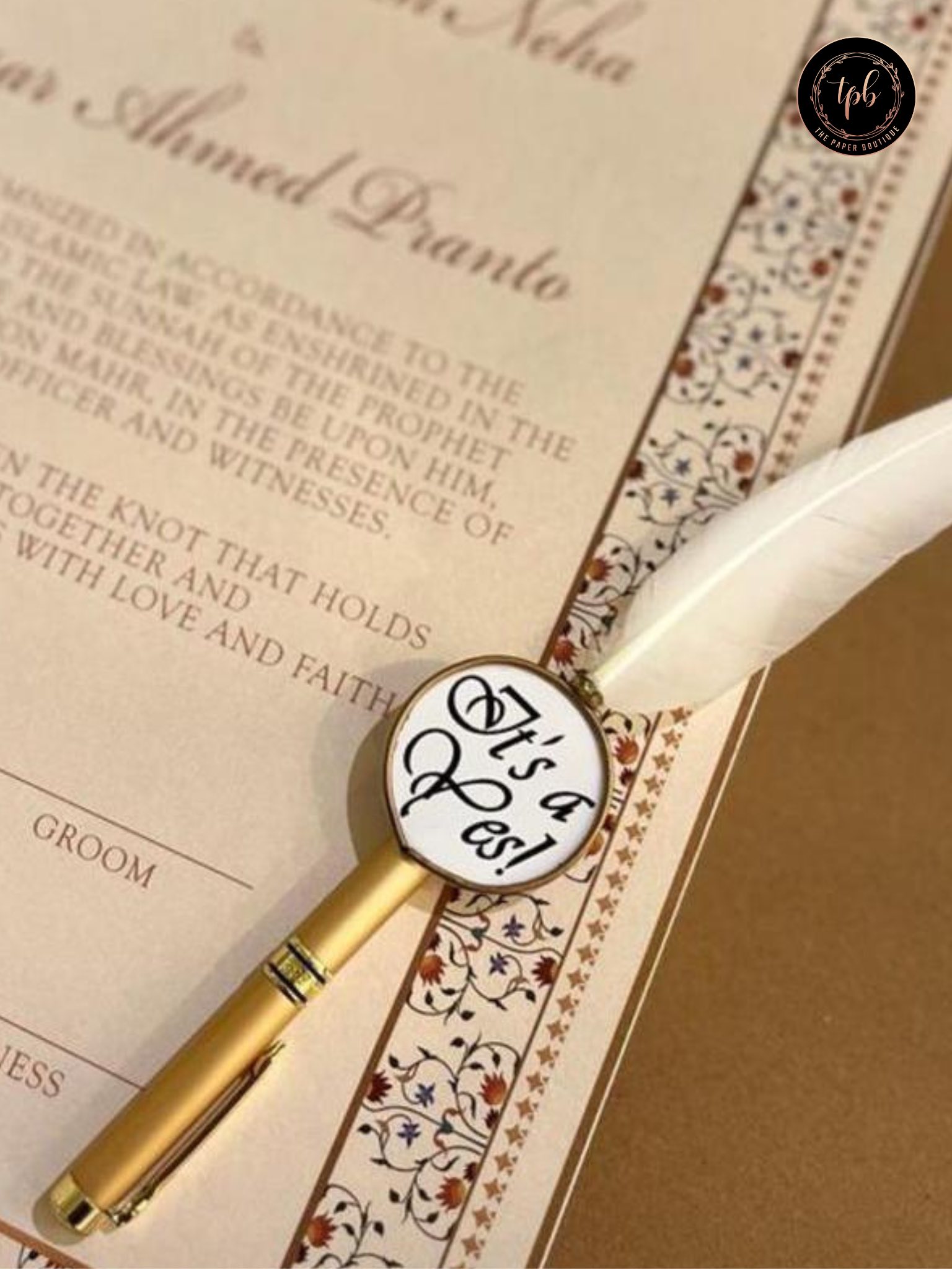 The Paper Boutique Facebook ad: Sacred promises, timeless designs.