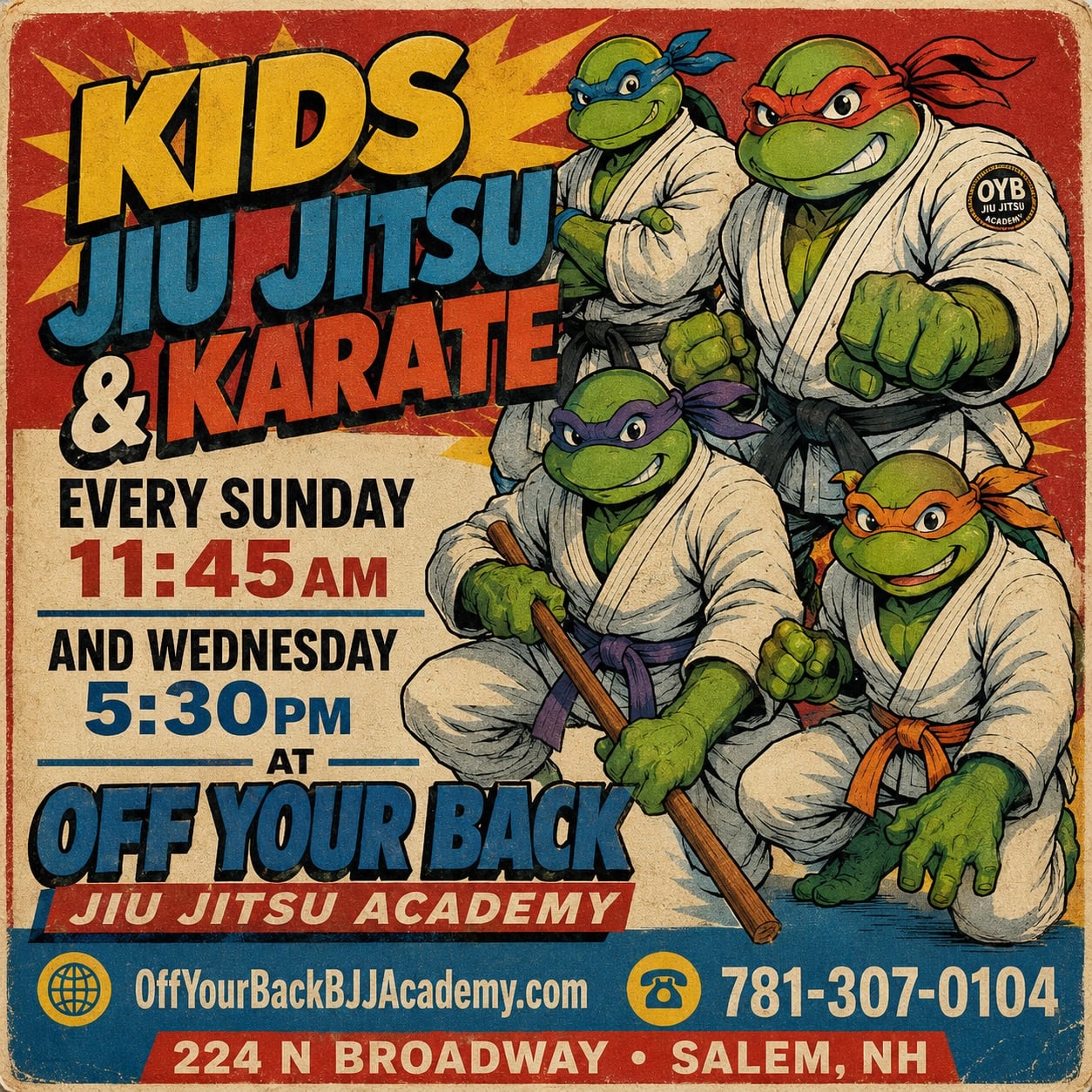 Off Your Back BJJ Academy Facebook ad: This spring, give your child more than just…