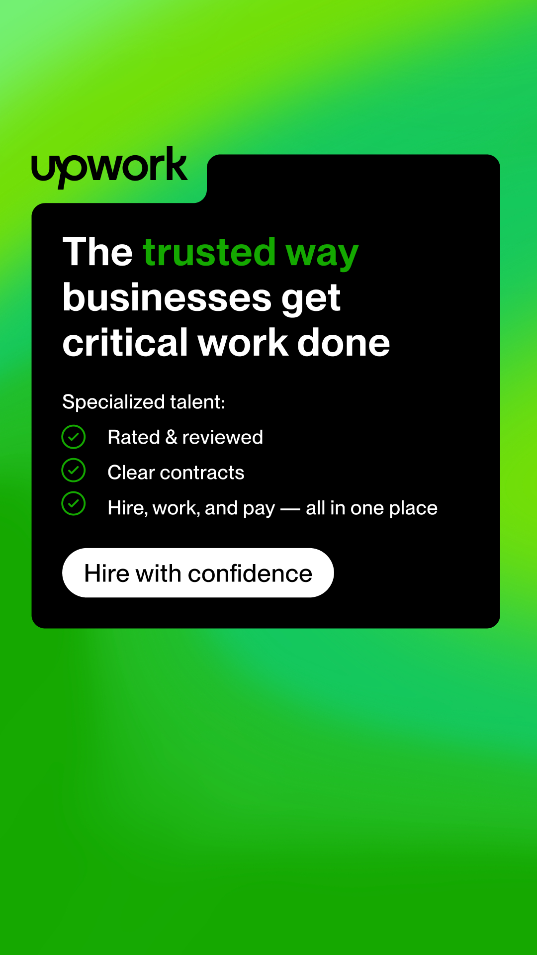Upwork Facebook ad