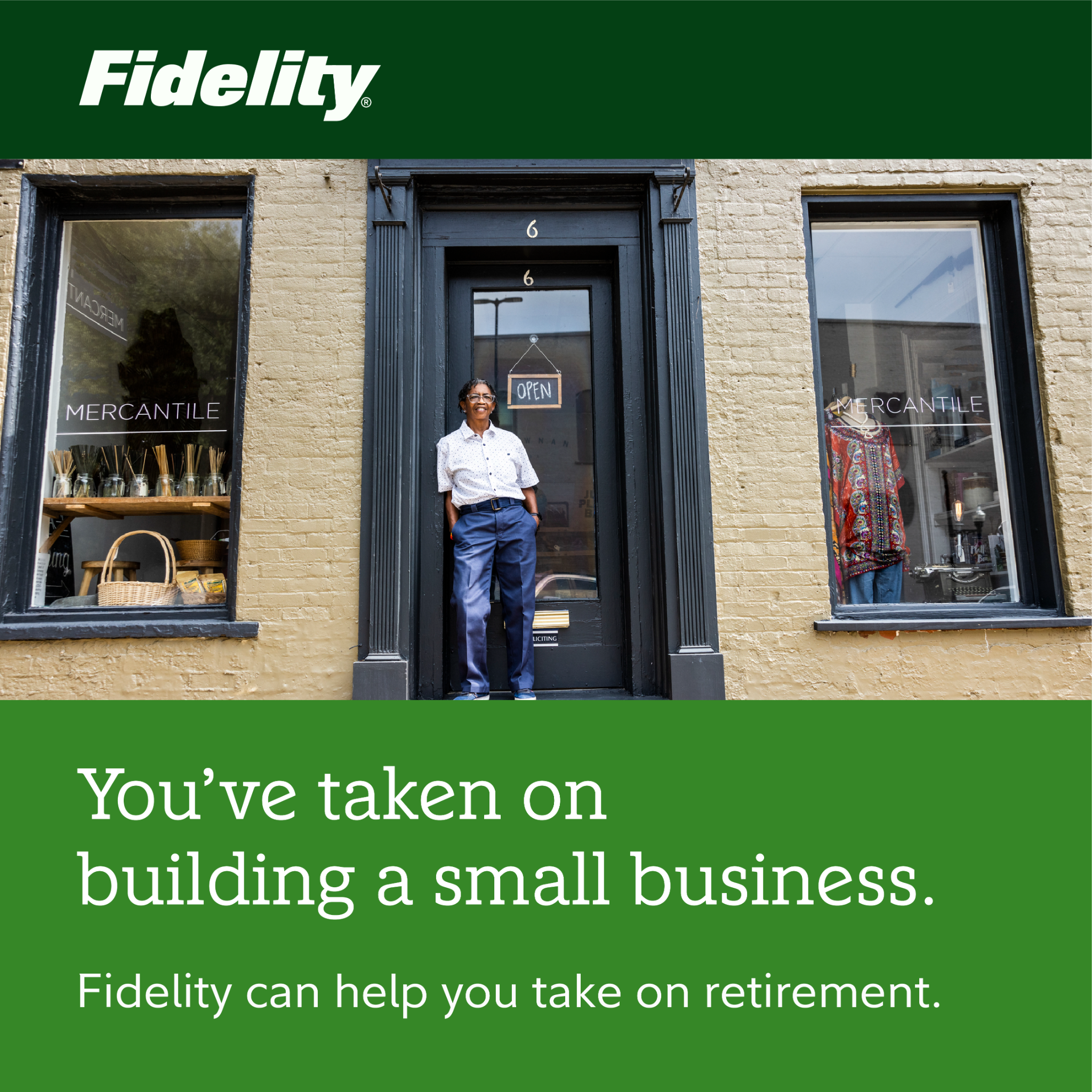 Fidelity Investments Facebook ad: Taking care of retirement