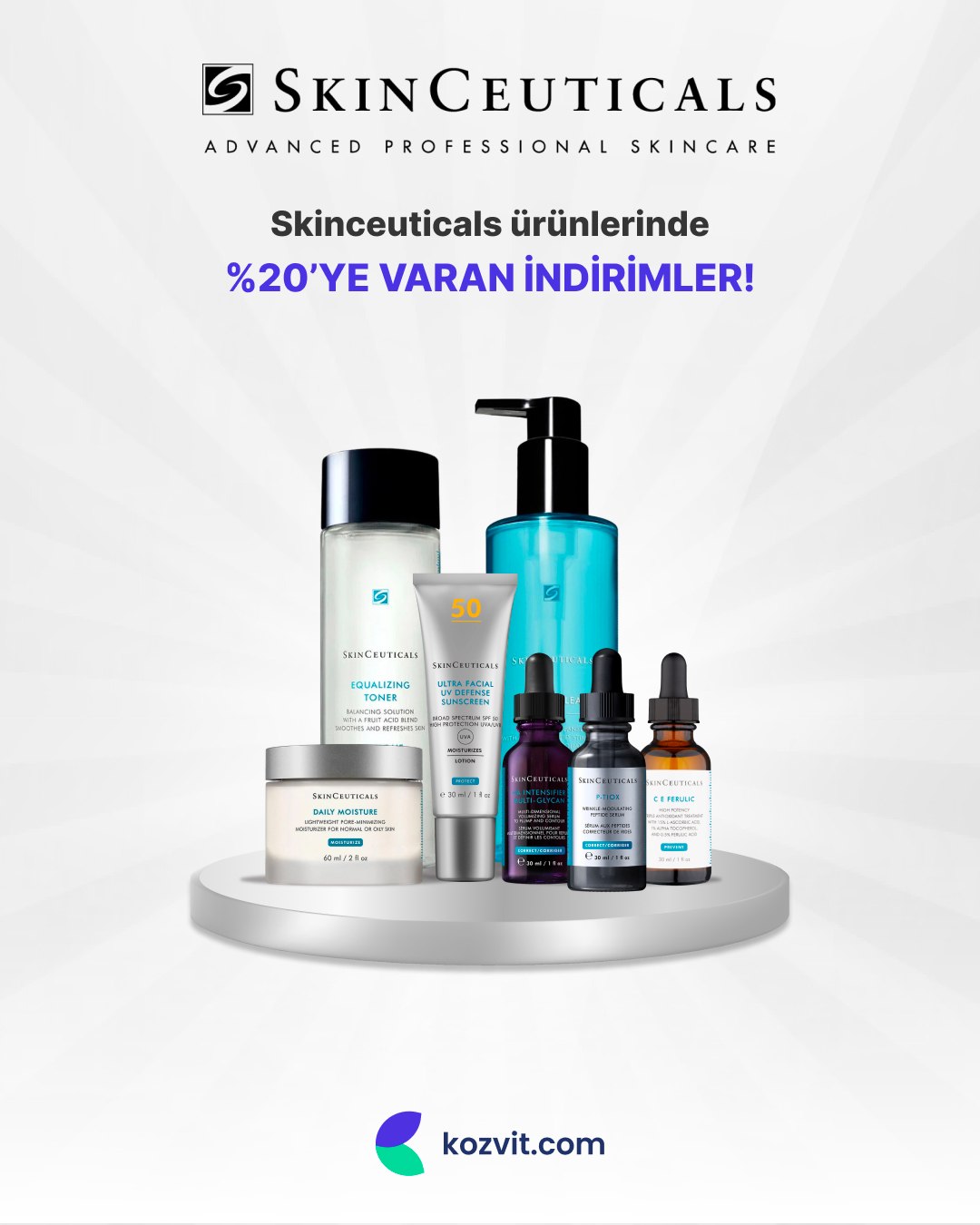 Kozvit Facebook ad: Skinceuticals Ürünlerinde %20'ye Varan İndirim!