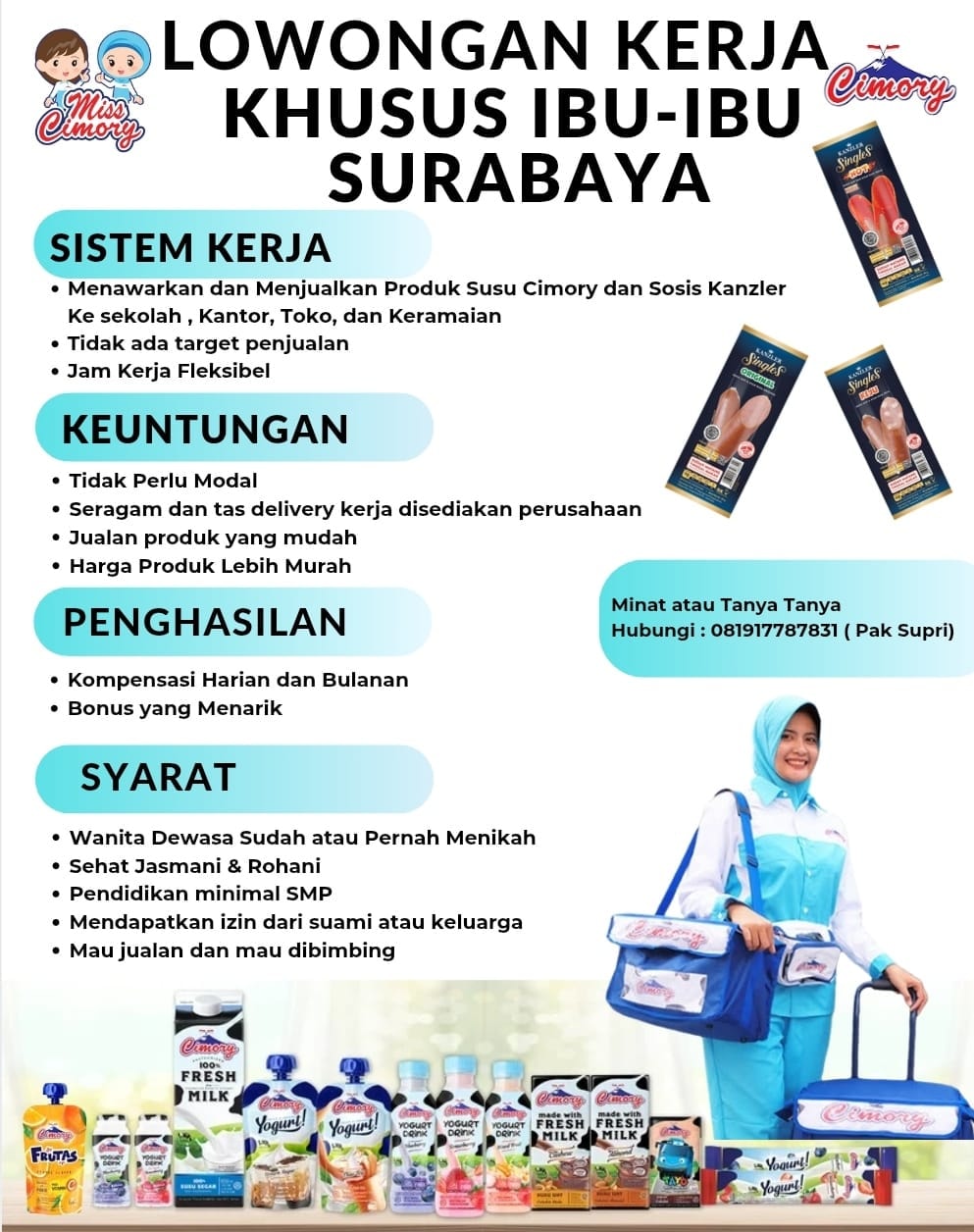 Lowongan Cimory Facebook ad: Lowongan Kerja Ibu ibu Surabaya
