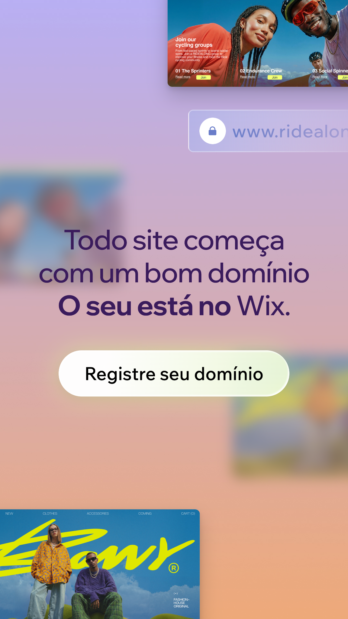 Wix Facebook ad: Seu domínio está no Wix.