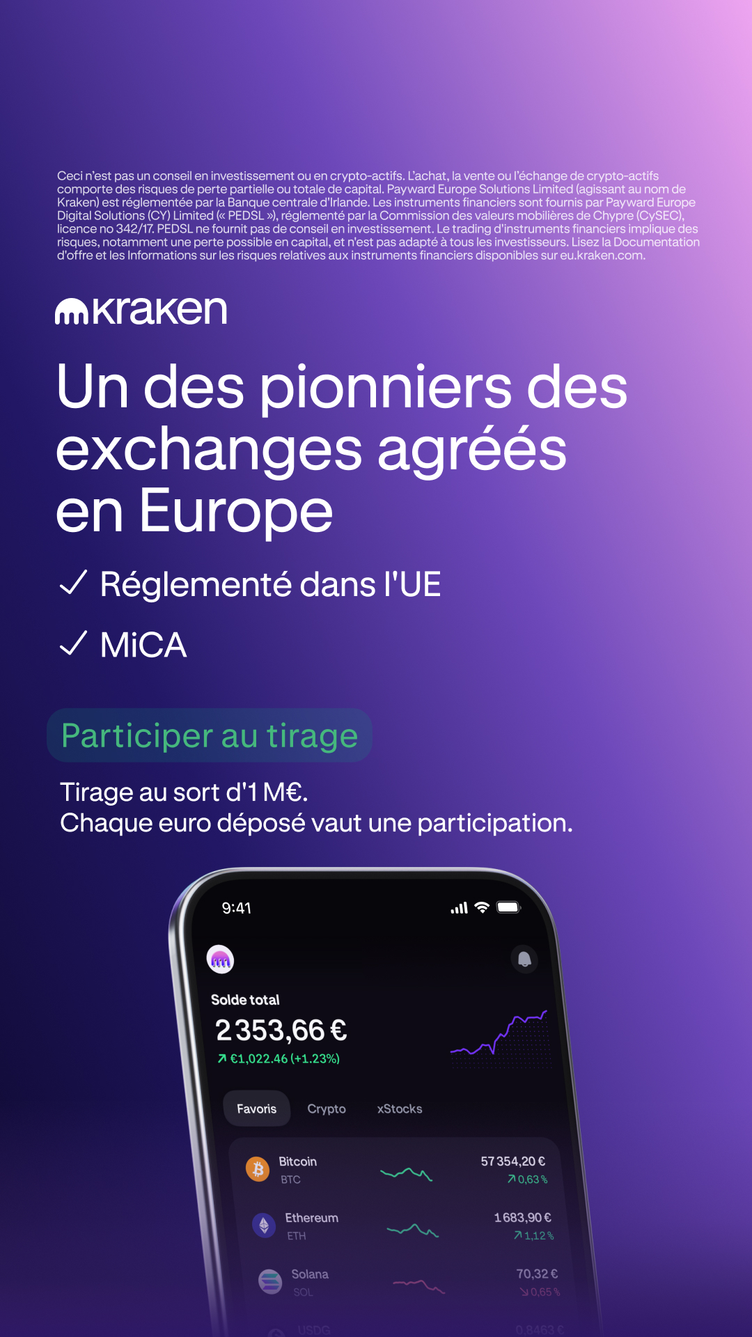 Kraken Digital Asset Exchange Facebook ad