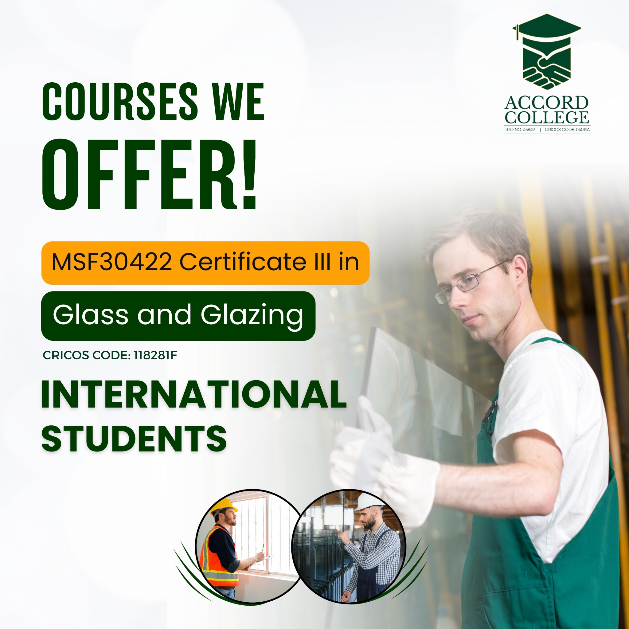 Accord College Facebook ad: Success in the construction industry starts with precision…