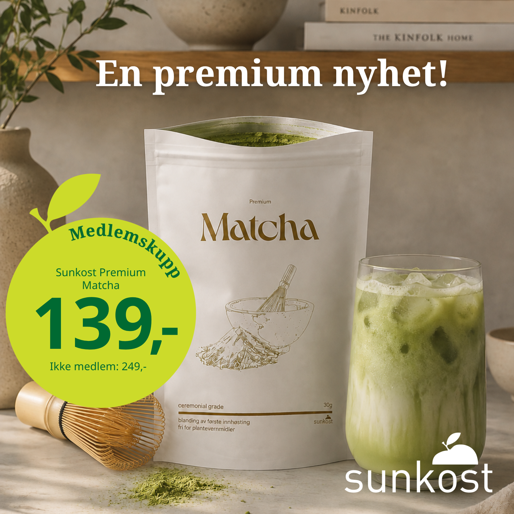 Sunkost Facebook ad: Sukost Premium Matcha