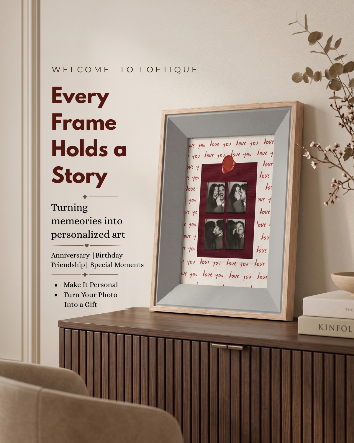 Loftique Facebook ad: Frame Your Memory
