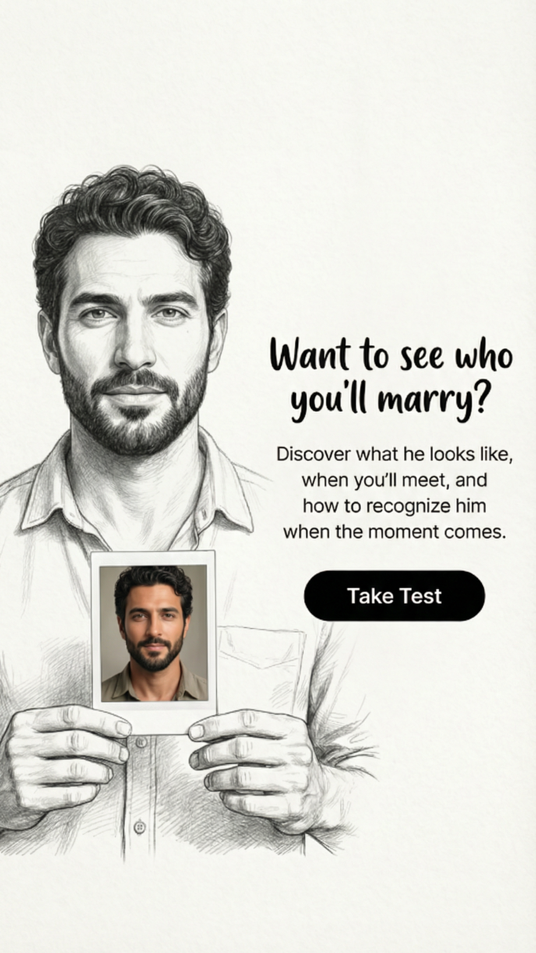 Soulmate Drawing Facebook ad: Take quiz and check it out!